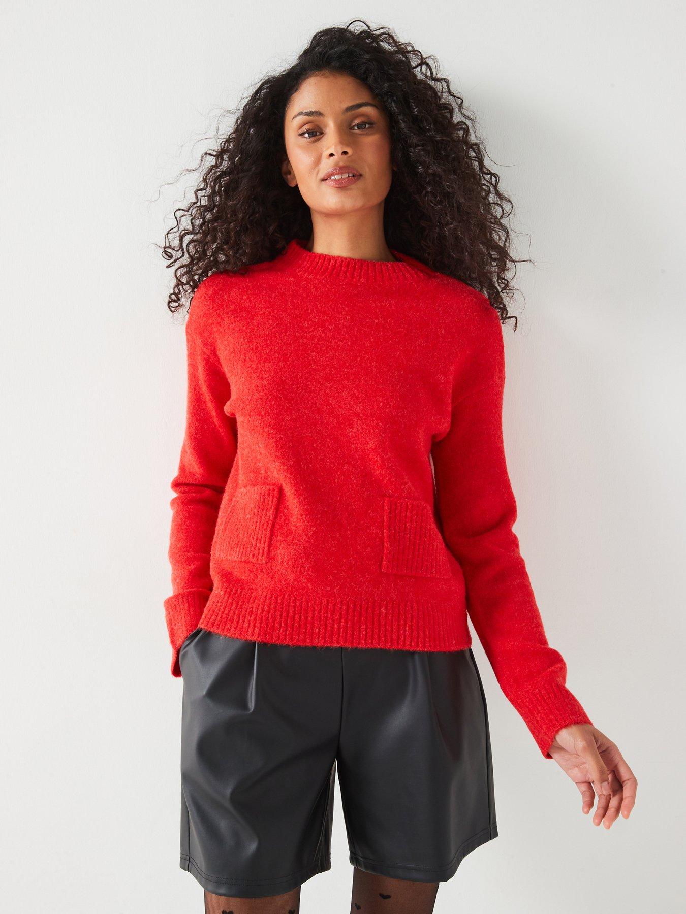 v-by-very-crew-neck-pocket-front-jumper-with-wool--red