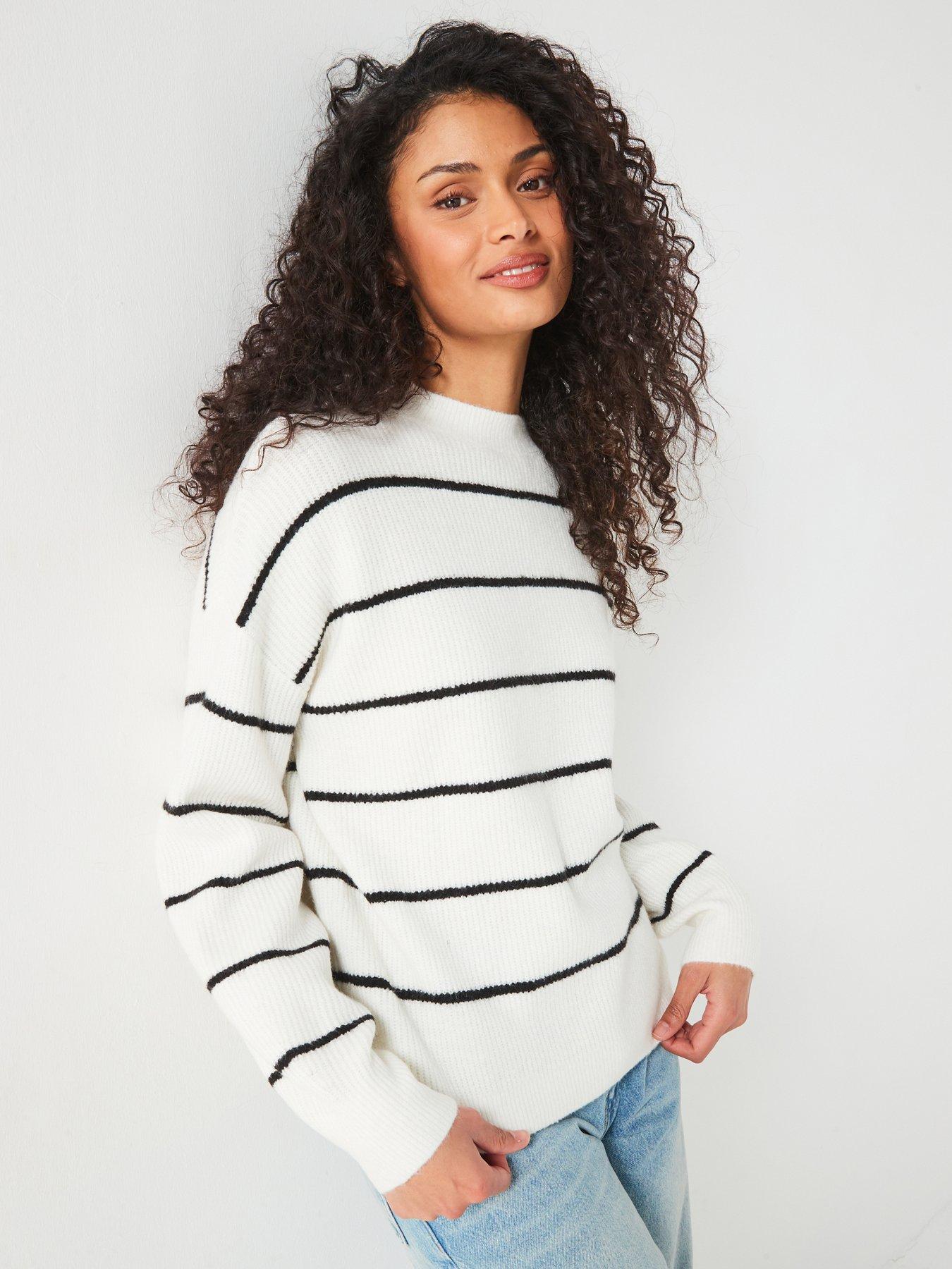 v-by-very-crew-neck-drop-shoulder-stripe-jumper-cream