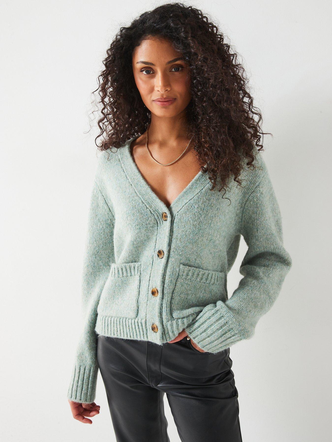 v-by-very-v-neck-pocket-detail-cardigan-with-wool-green