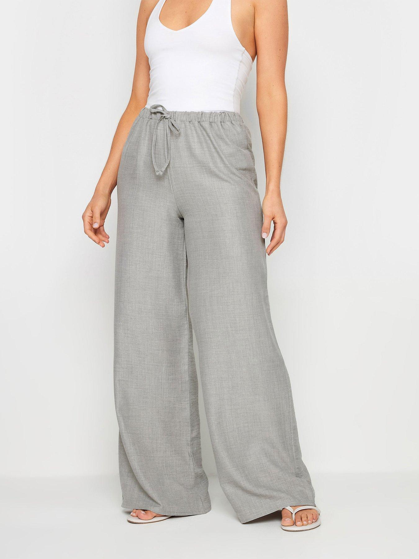 long-tall-sally-tall-textured-wide-leg-trousers-greyfront