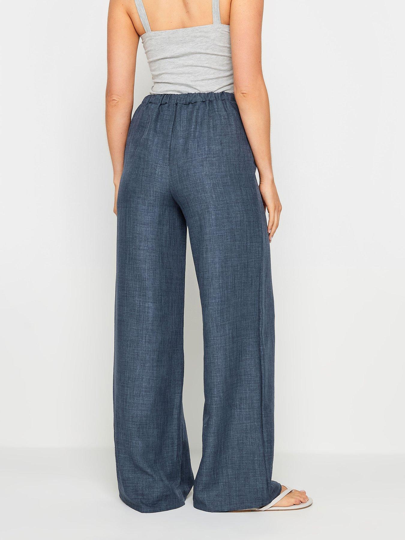 long-tall-sally-textured-wide-leg-trousers-bluestillFront