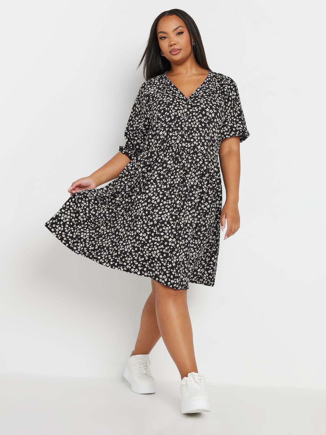 yours-curve-raglan-prairie-dress-blackfront