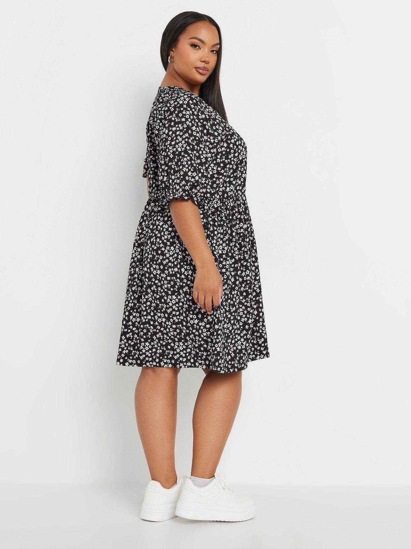 yours-curve-raglan-prairie-dress-blackstillFront