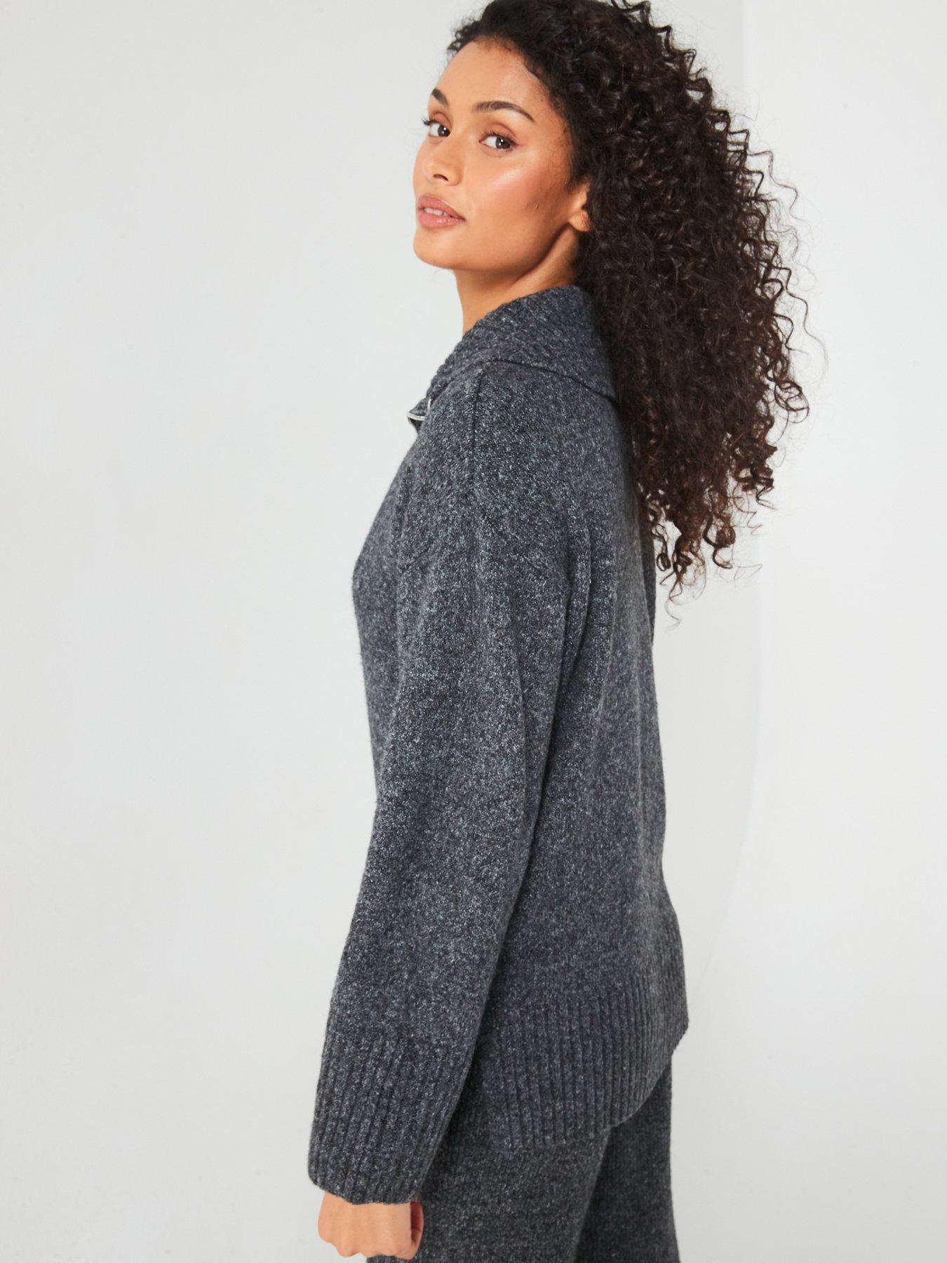 v-by-very-quarter-zip-longline-knitted-jumper-coordstillFront