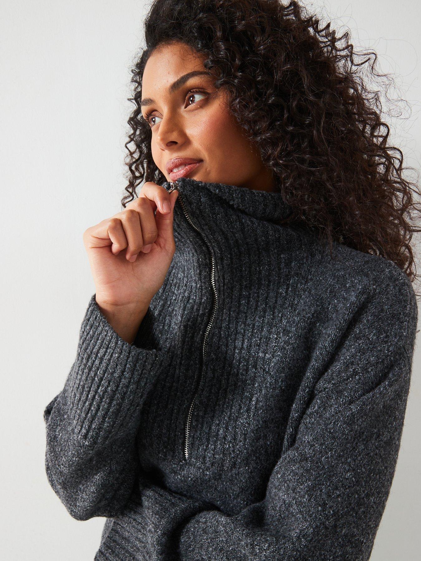 v-by-very-quarter-zip-longline-knitted-jumper-coordoutfit