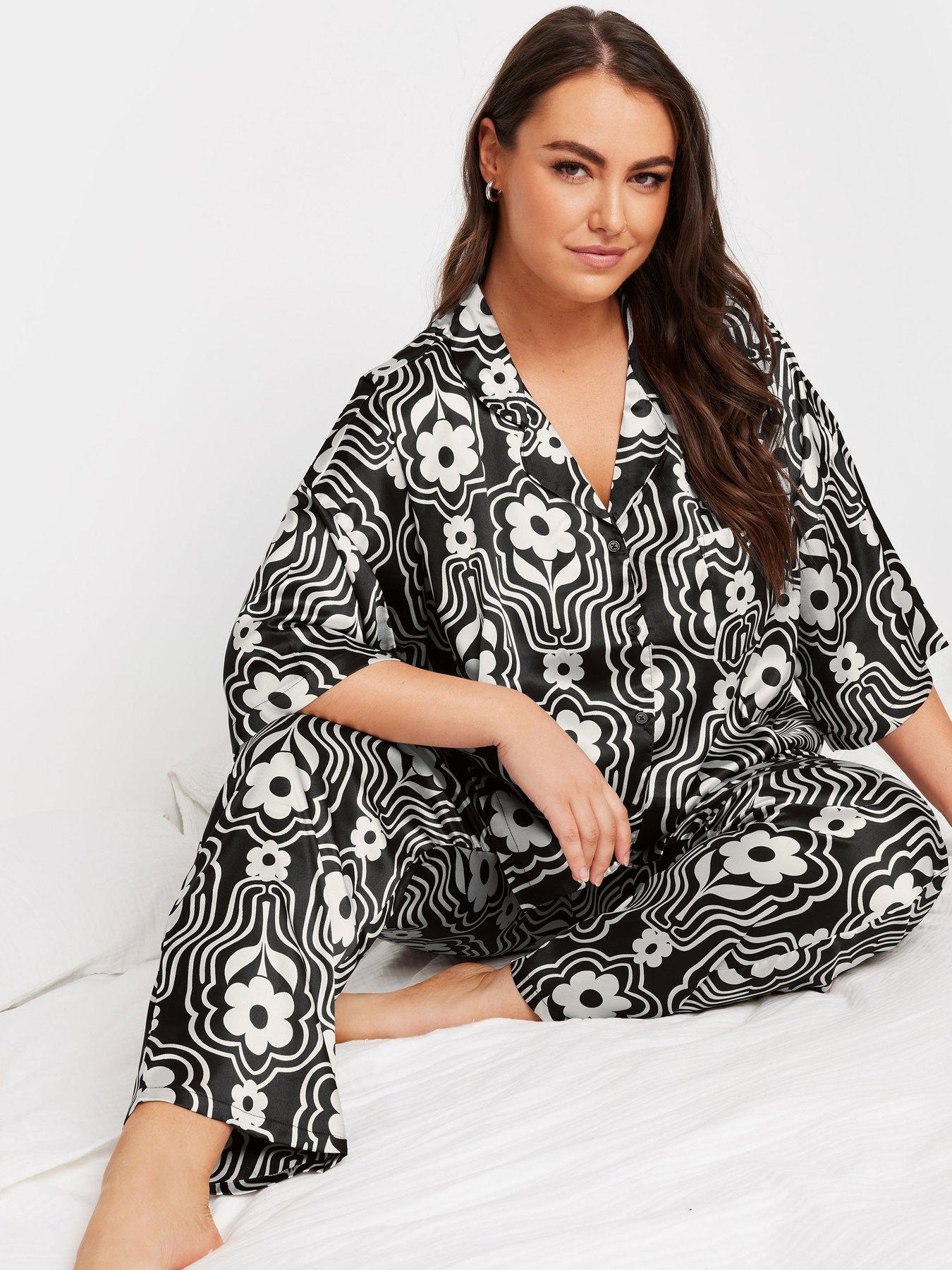 yours-curve-satin-floral-pj-set