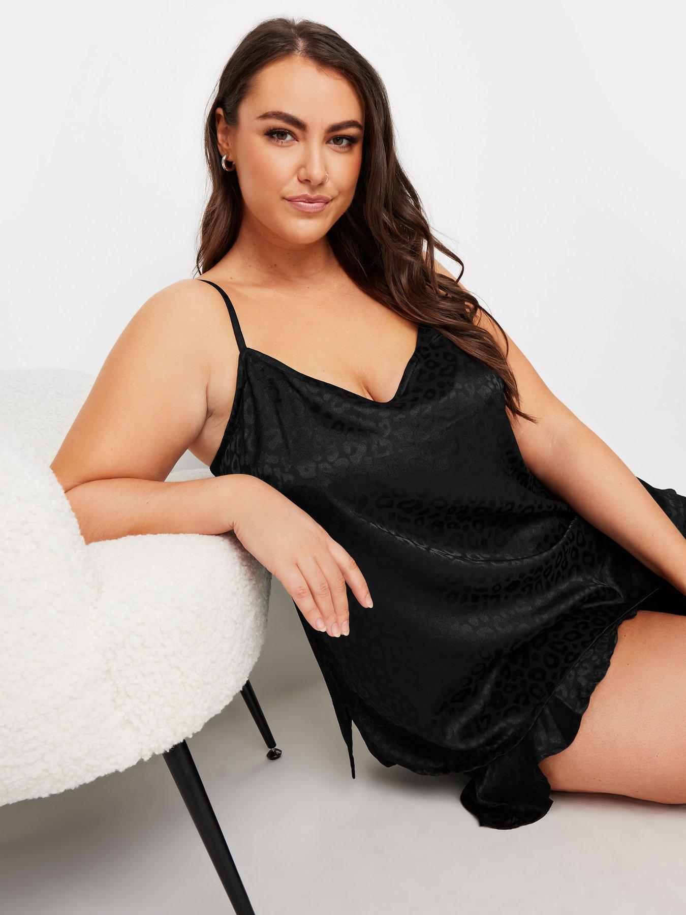 yours-curve-satin-jacquard-pj-set-blackoutfit