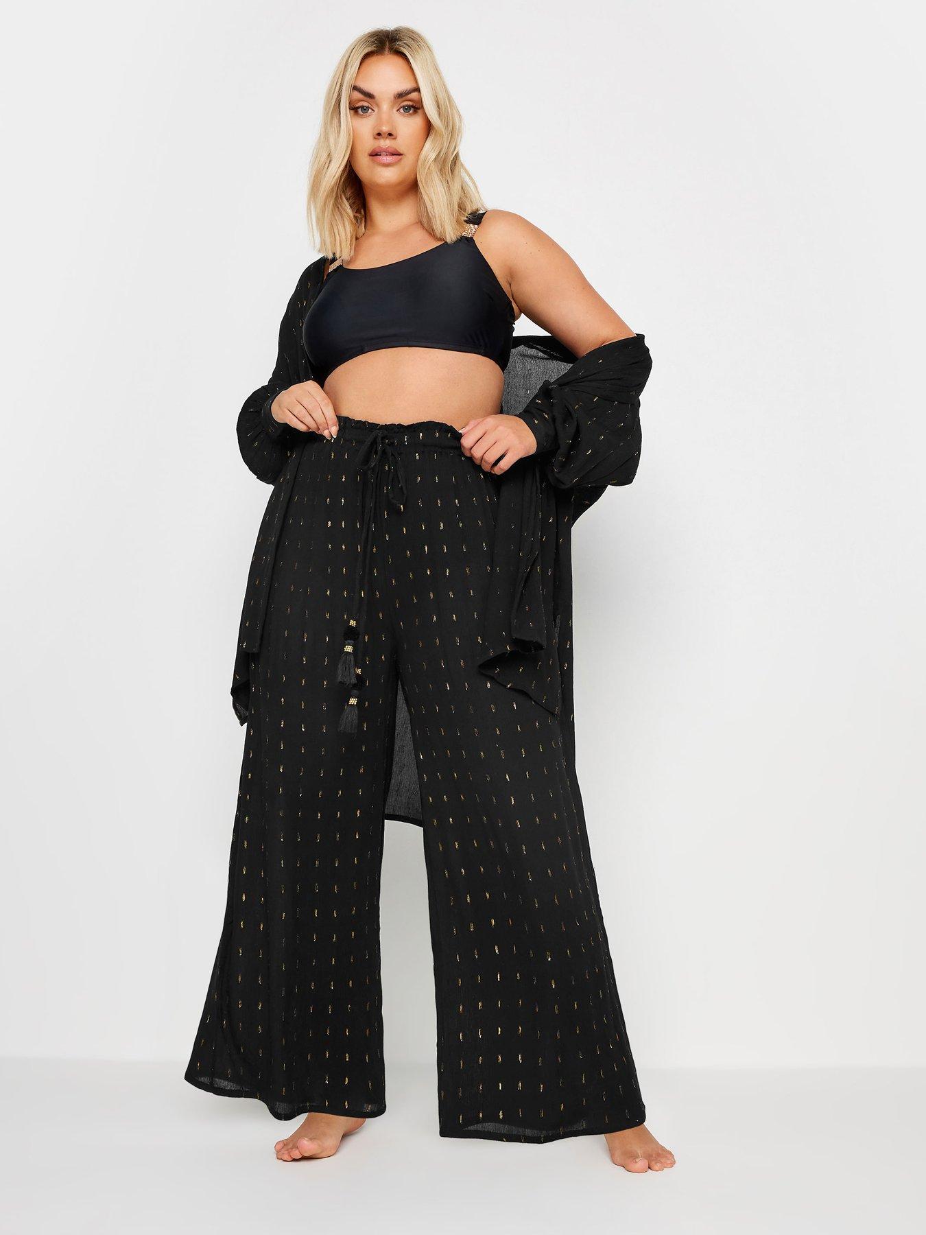 yours-curve-metallic-tassel-beach-trouser-blackback