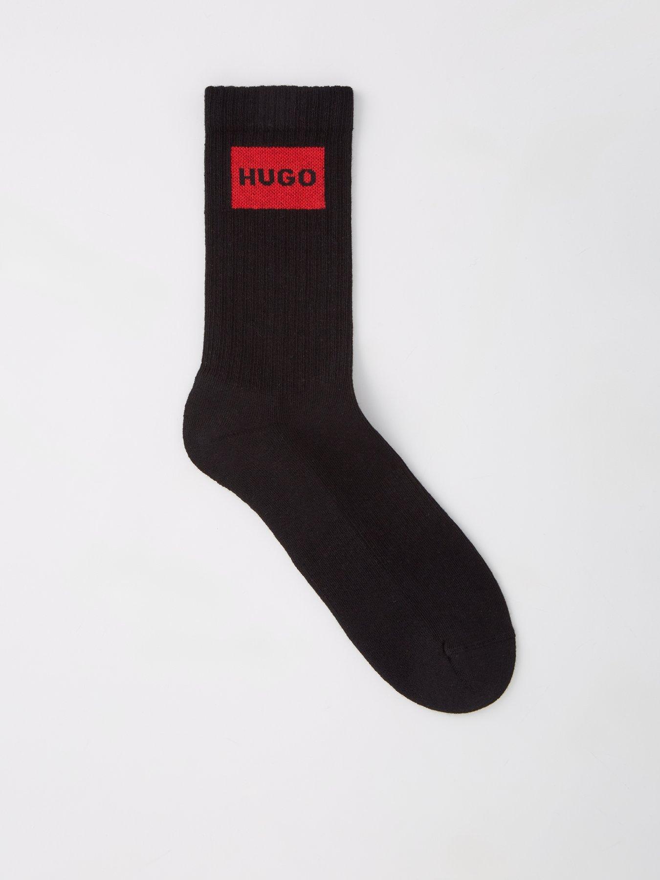 hugo-2-pack-red-patch-logo-crew-socksstillFront