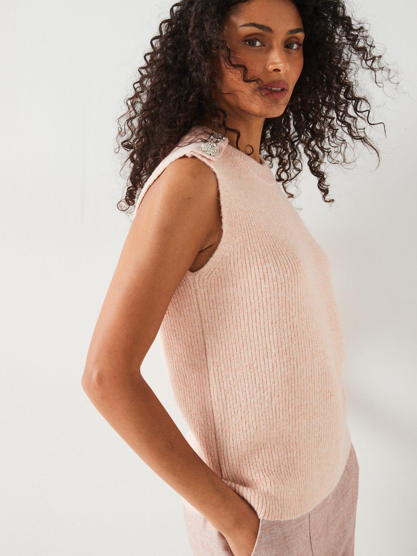 v-by-very-button-neck-sleeveless-lurex-tank-light-pinkdetail