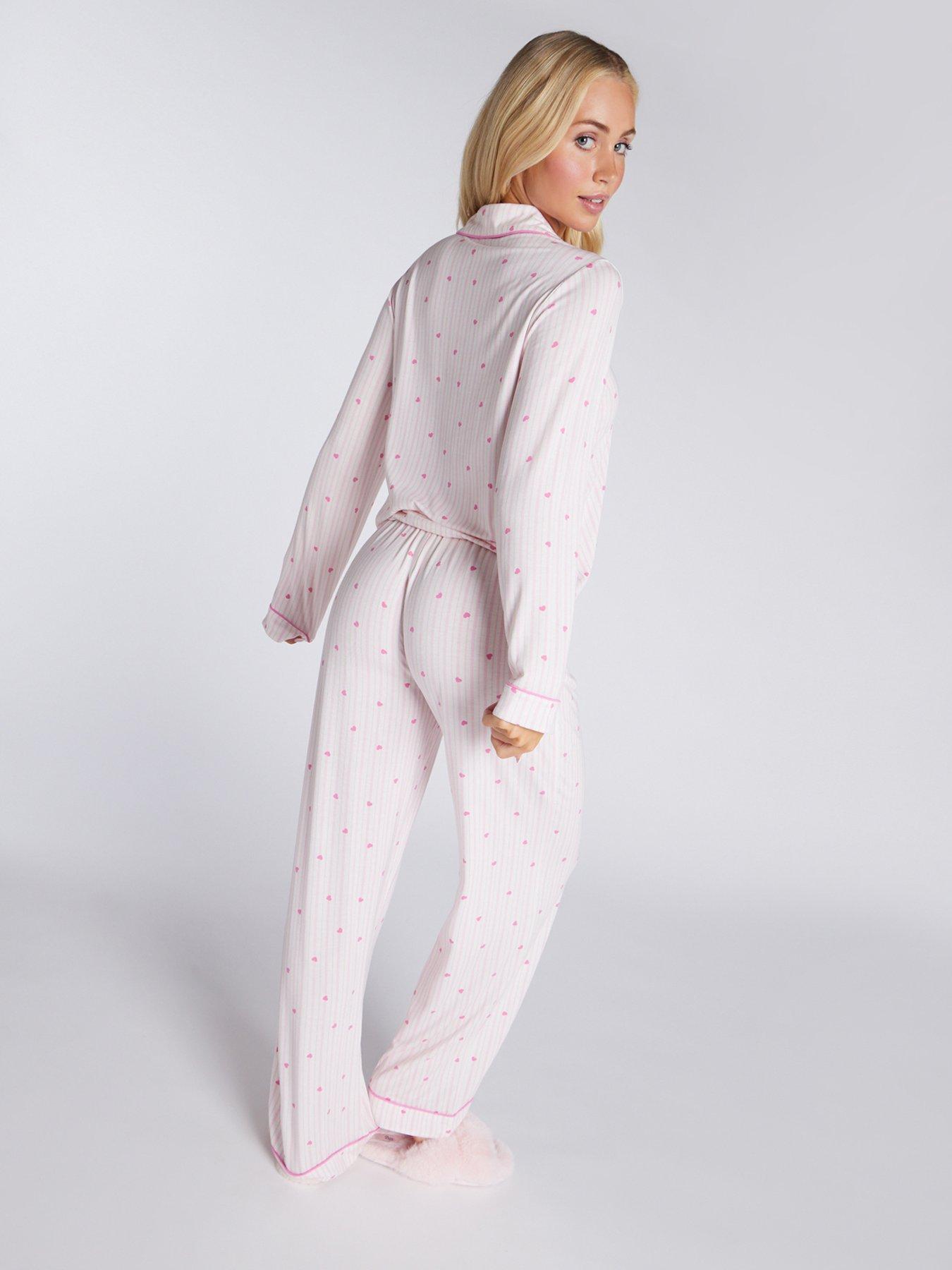 boux-avenue-boux-avenue-stripe-heart-modal-long-pj-set-pink-mixstillFront