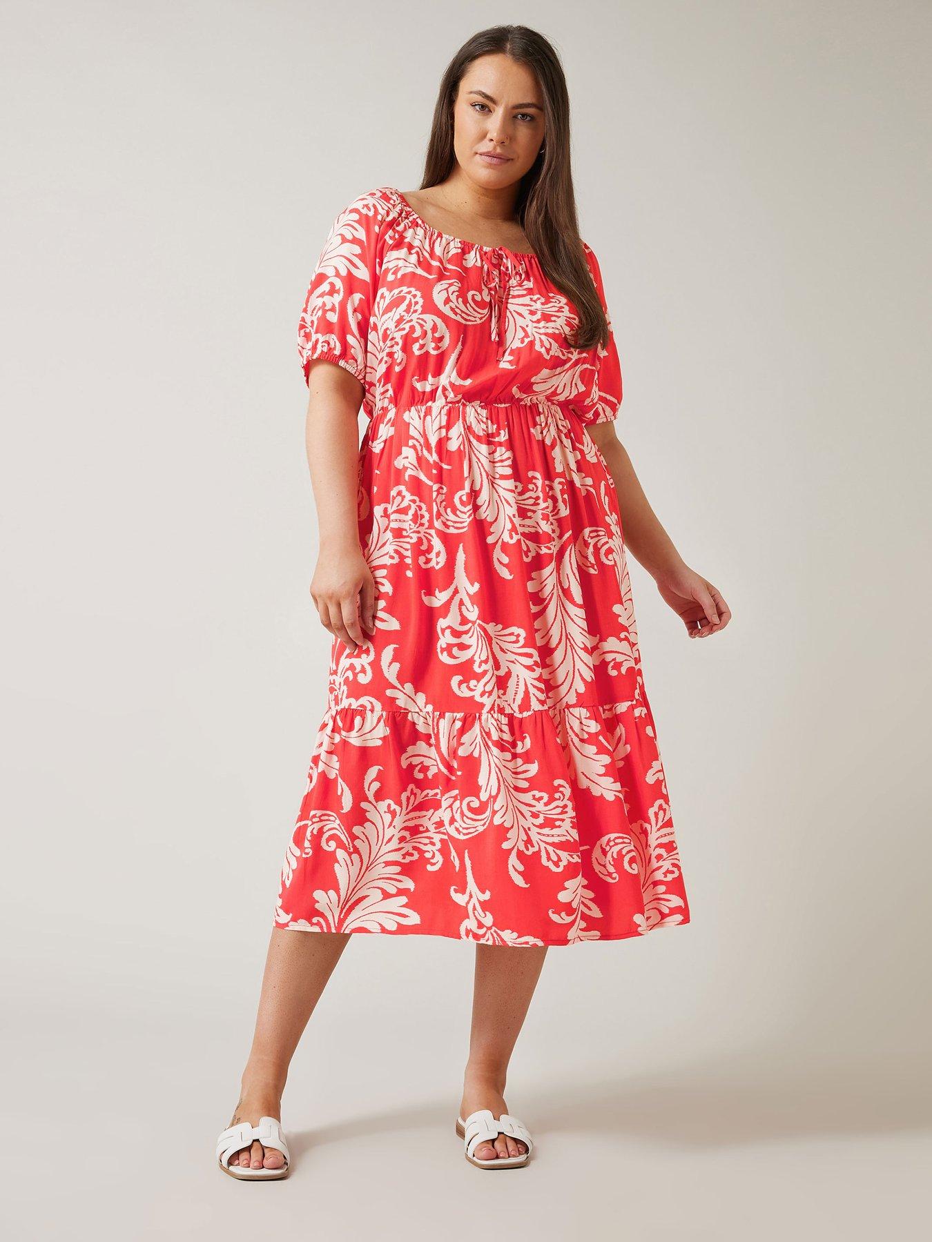 Image of Evans Gypsy Midi Dress - Red