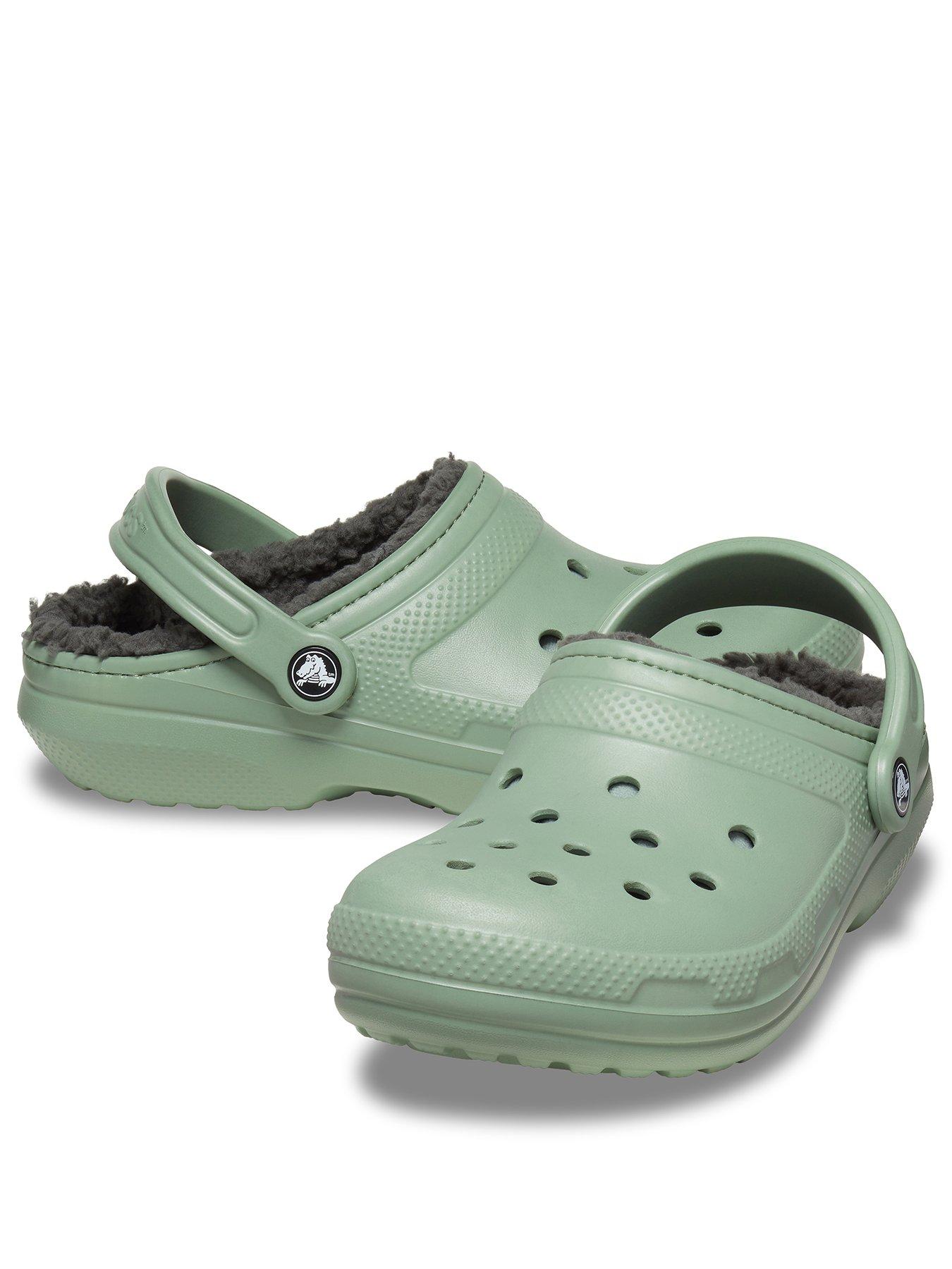 crocs-crocs-mens-classic-lined-clog-slipper-greenstillFront