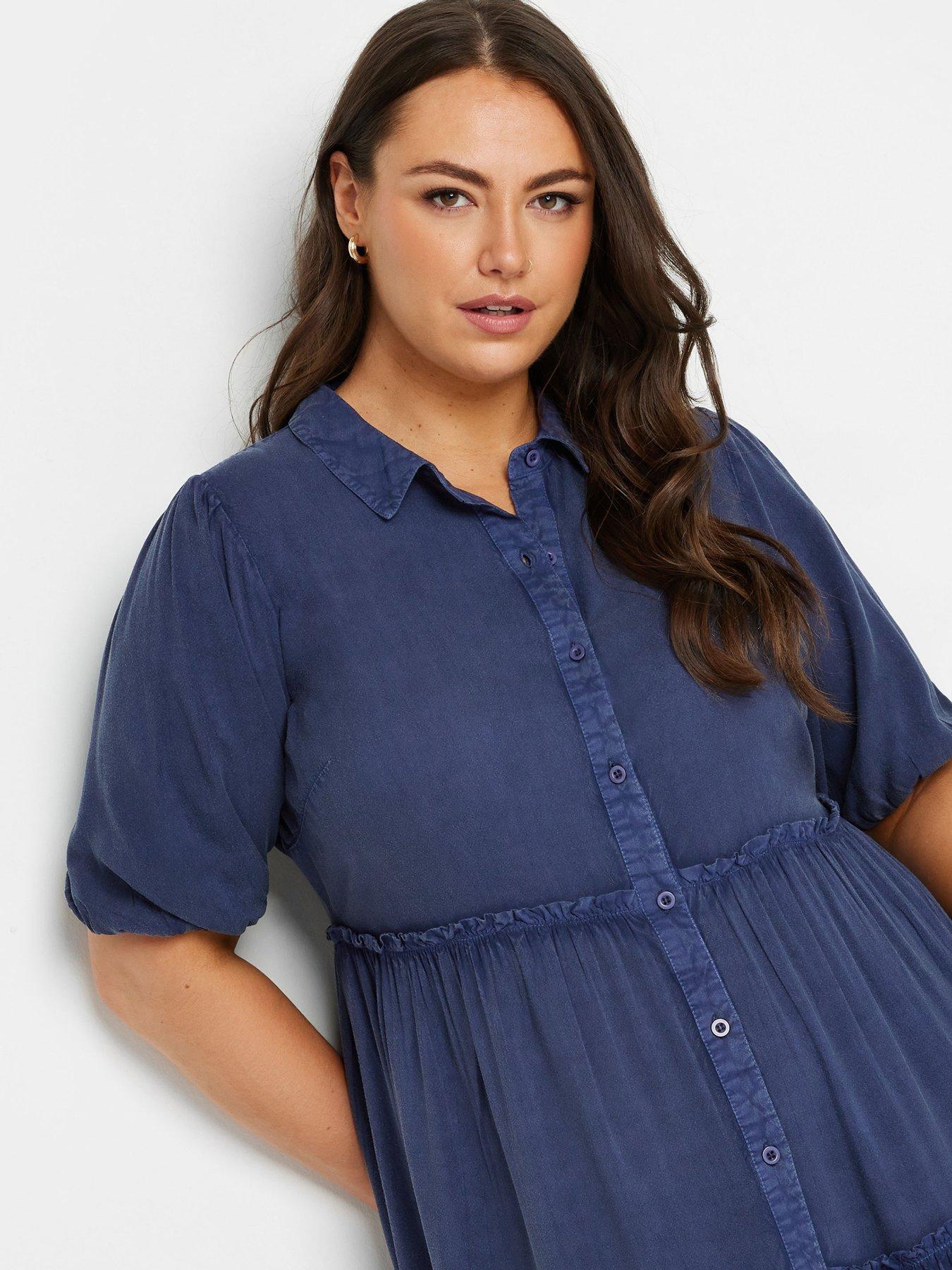 yours-curve-wash-shirt-dress-blueoutfit