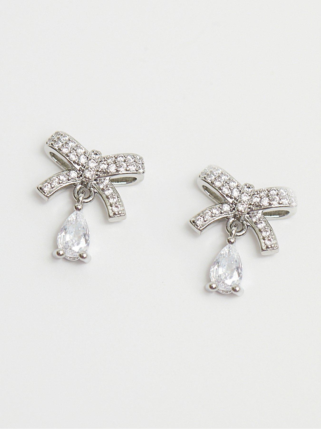 jon-richard-jon-richard-rhodium-plate-cubic-zirconia-bow-earringsstillFront