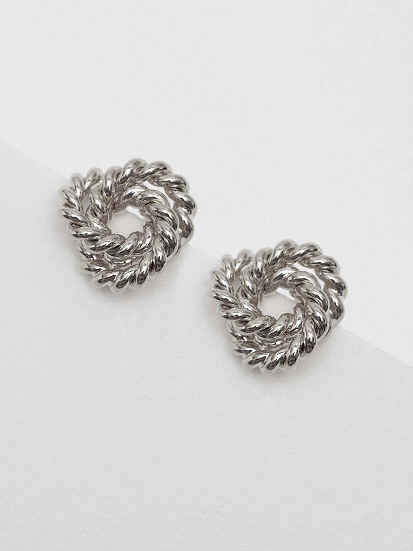 jon-richard-jon-richard-vintage-inspired-silver-plated-textured-knot-earringsback