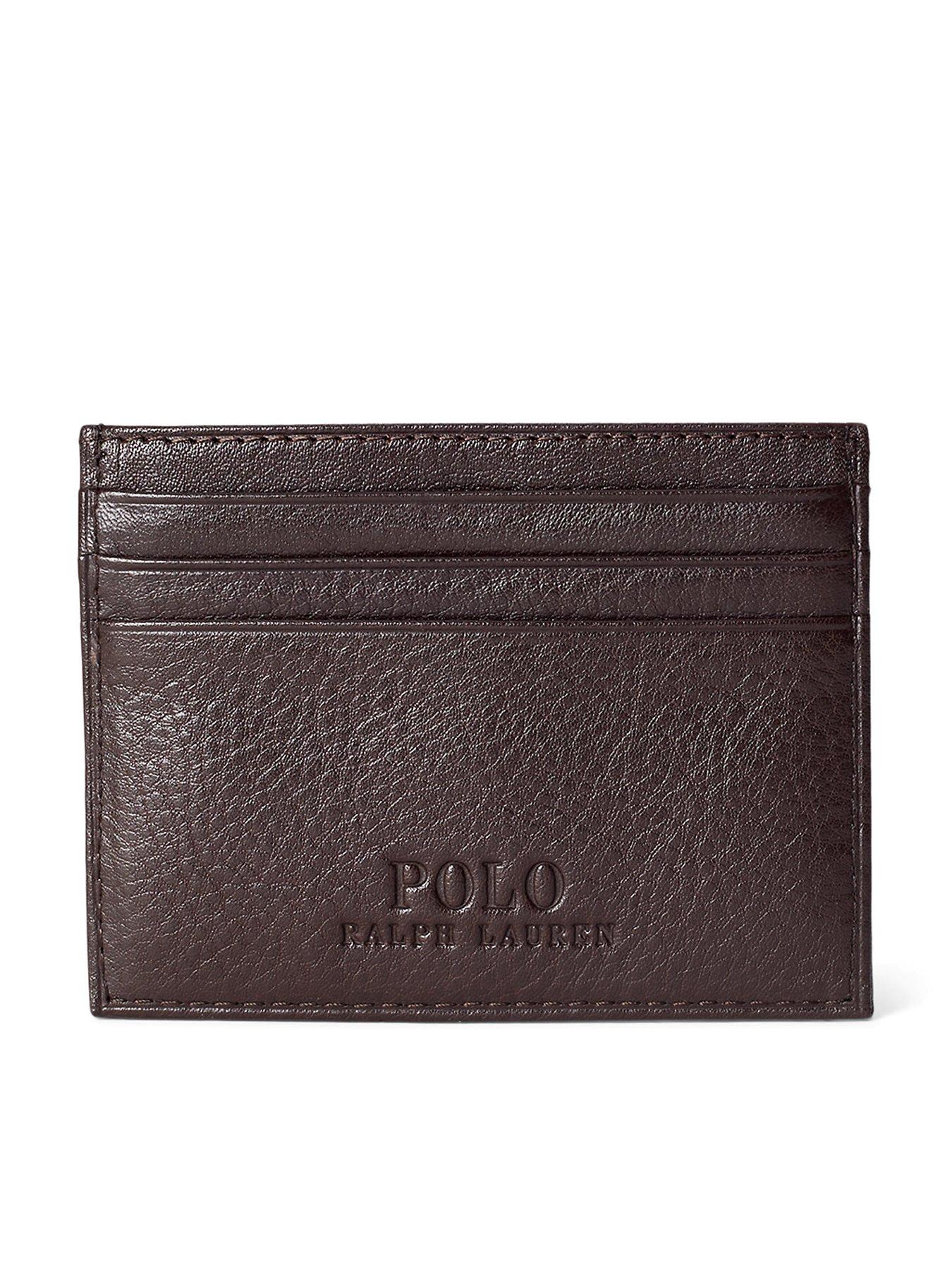Image of Polo Ralph Lauren Polo Ralph Lauren Grained Leather Card Holder - Brown