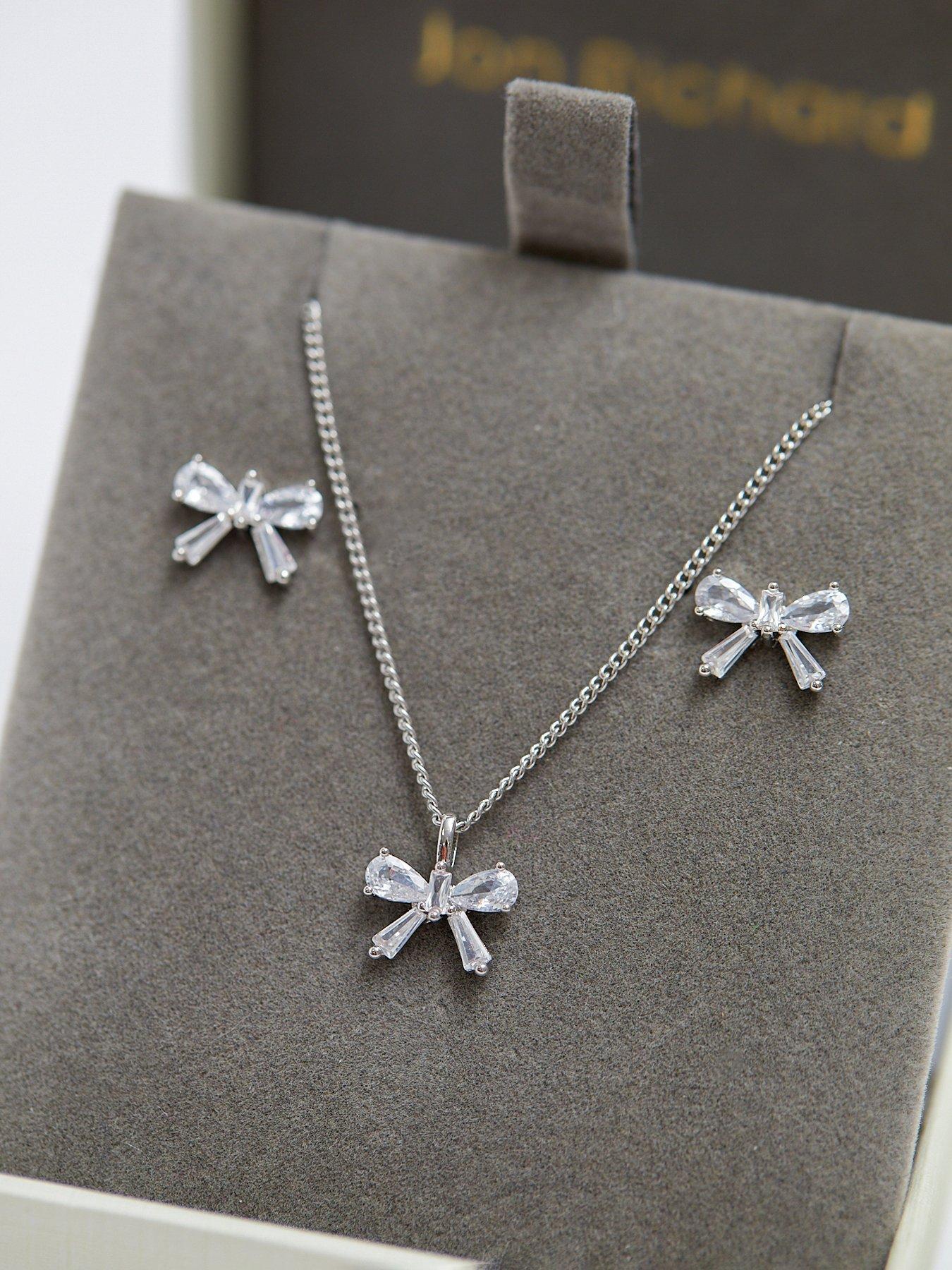 jon-richard-jon-richard-rhodium-plated-bow-earrings-and-pendant-set-gift-boxeddetail