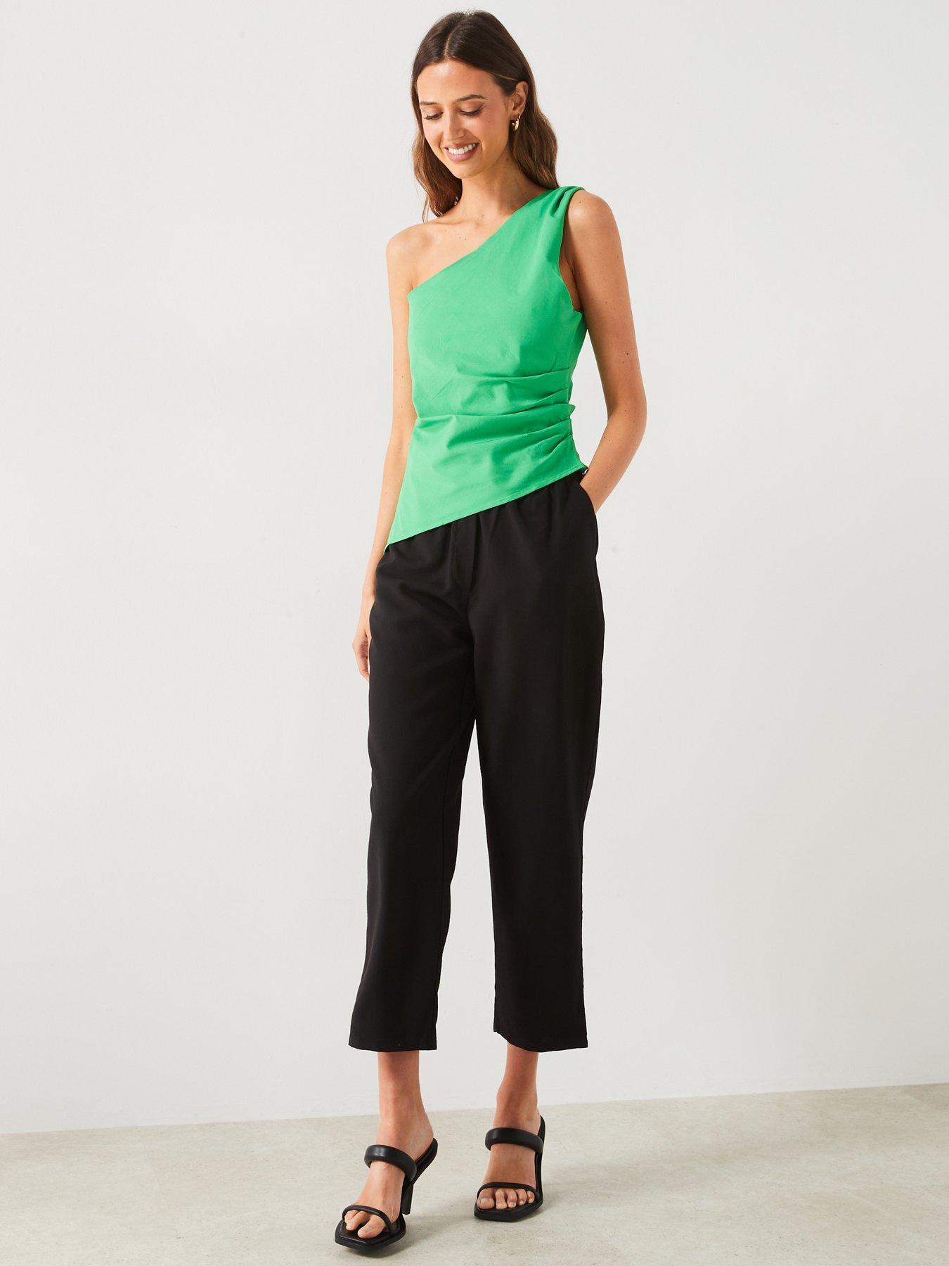 mango-one-shoulder-top-greendetail