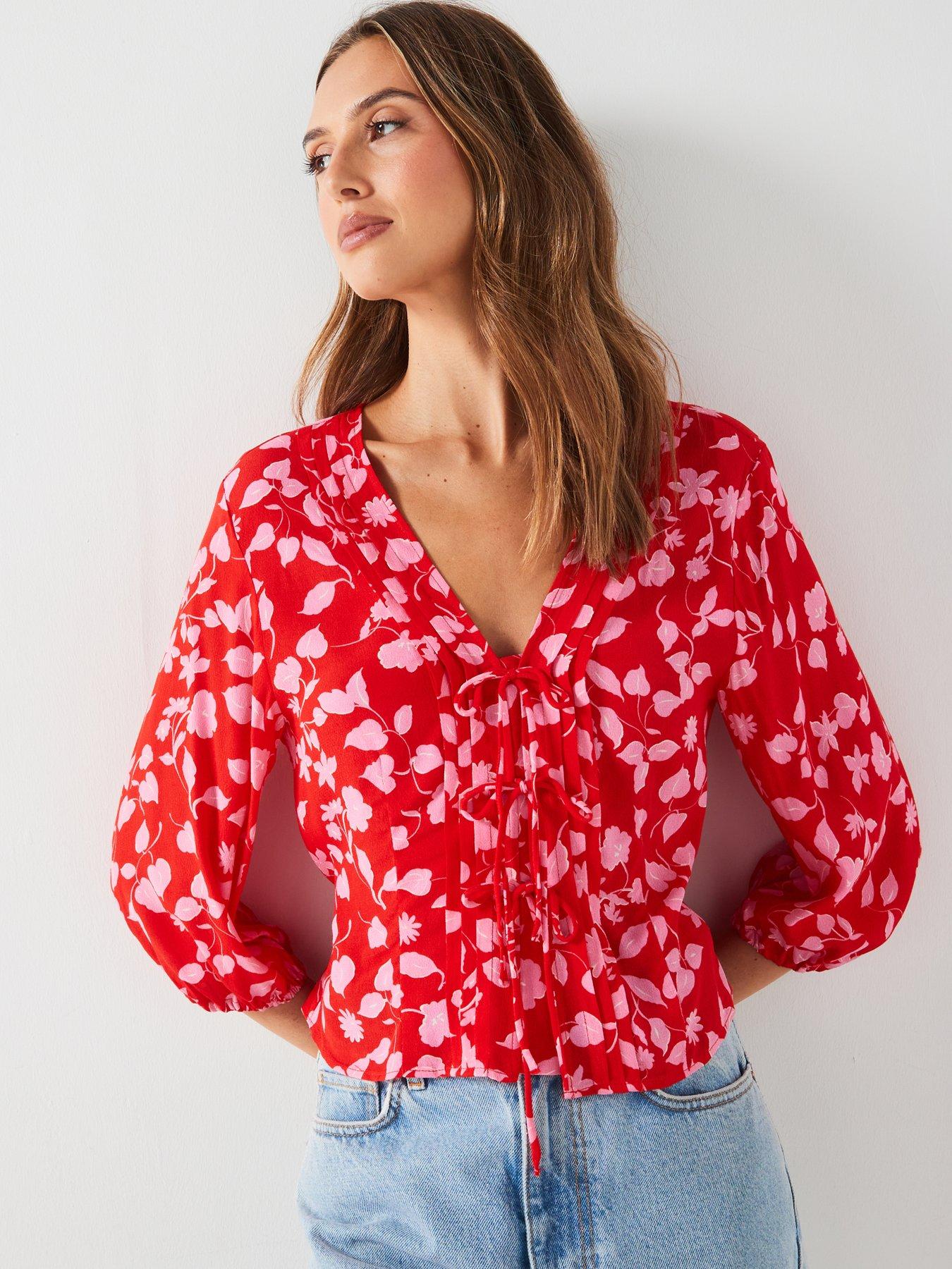 mango-tie-printed-blouse