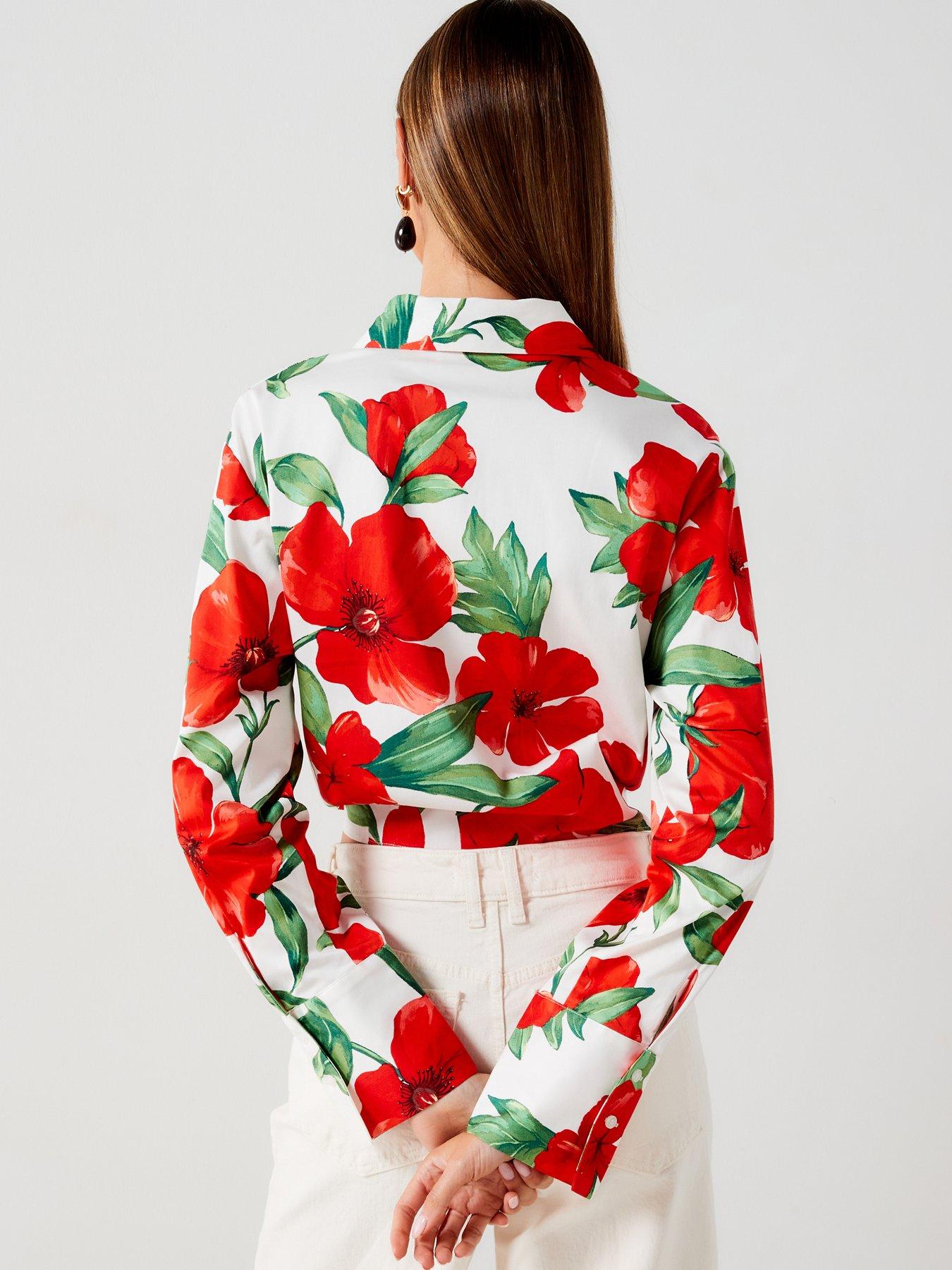 mango-floral-printed-blouse-redstillFront