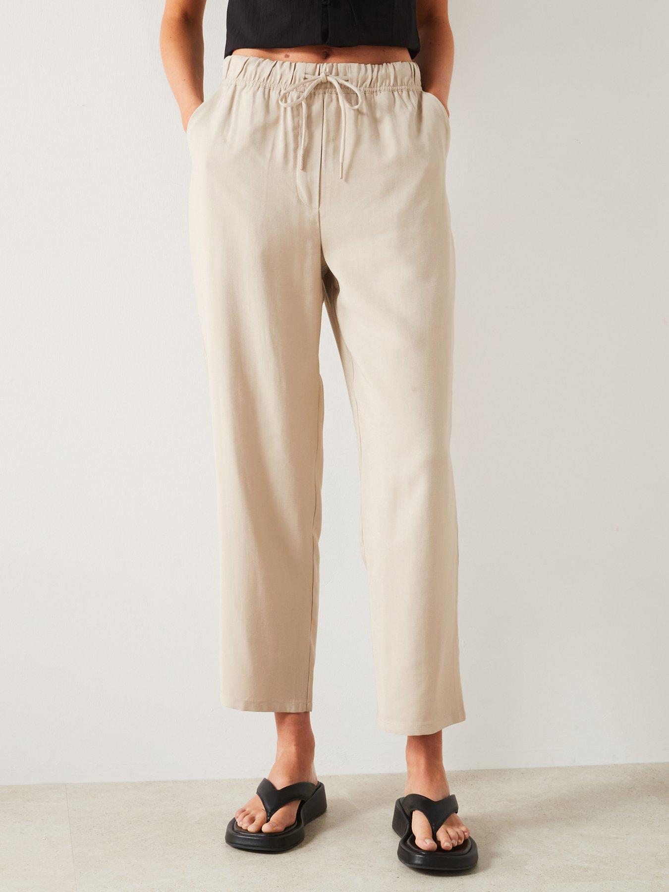 mango-beige-cropped-linen-trouser