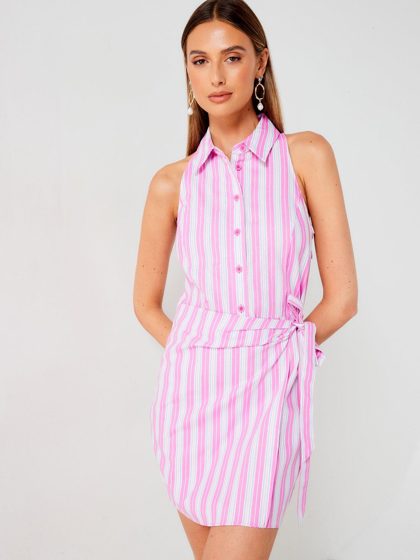 mango-pink-wrap-shirt-dress