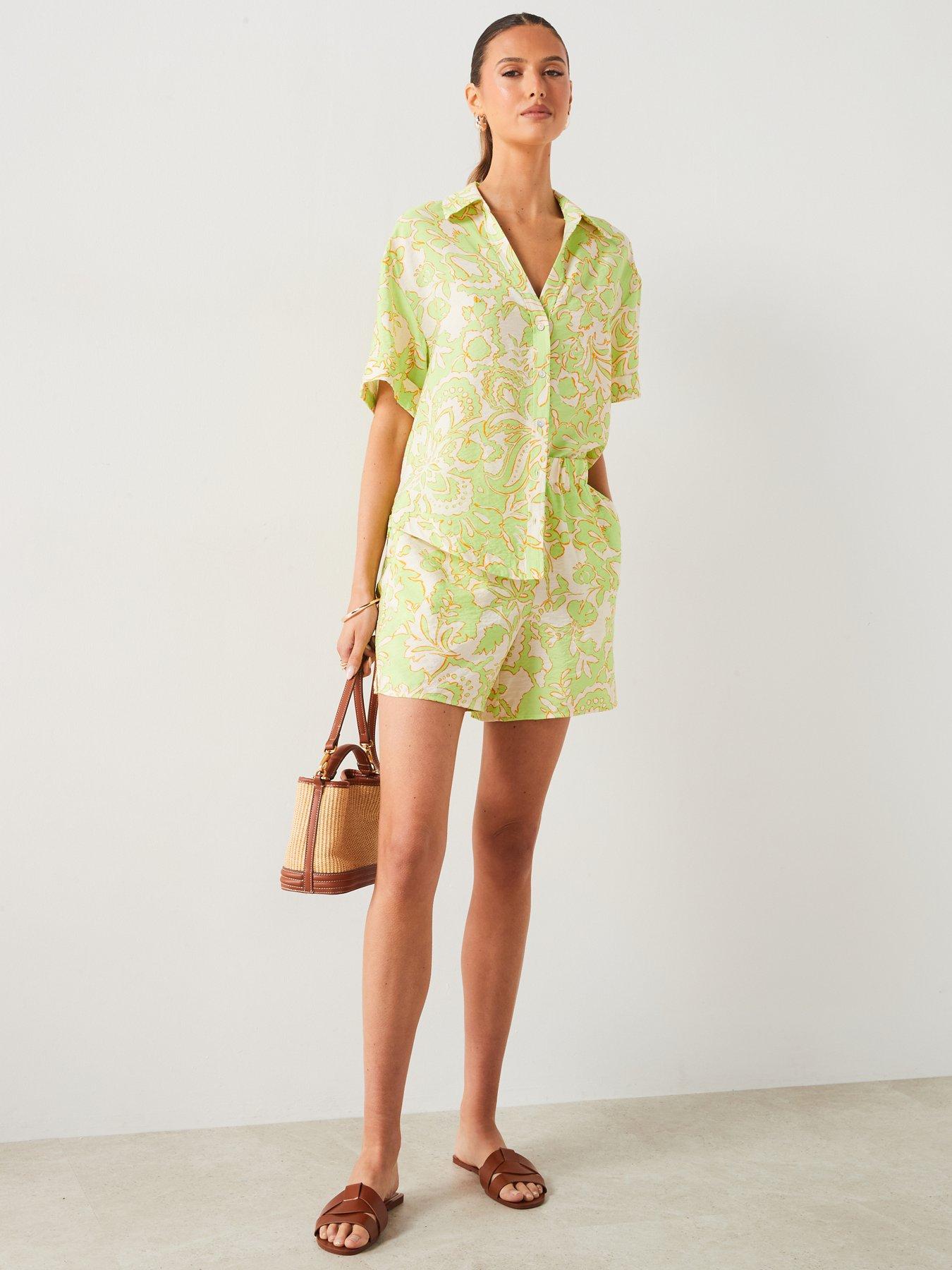 mango-lime-printed-short-sleeve-co-ord-shirt-greenback