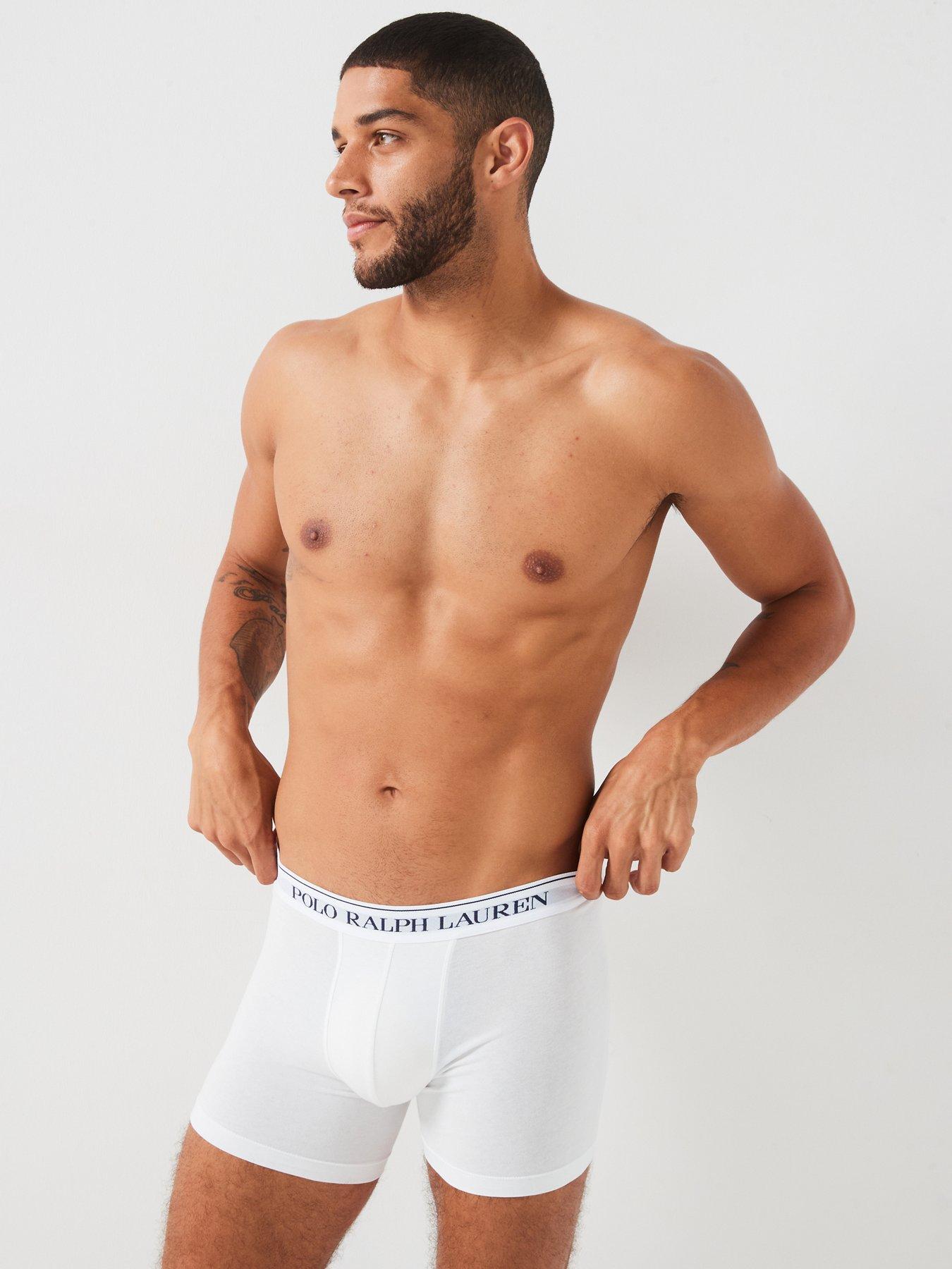 undefined Polo Ralph Lauren 3 Pack Stretch Cotton Boxer Briefs - White