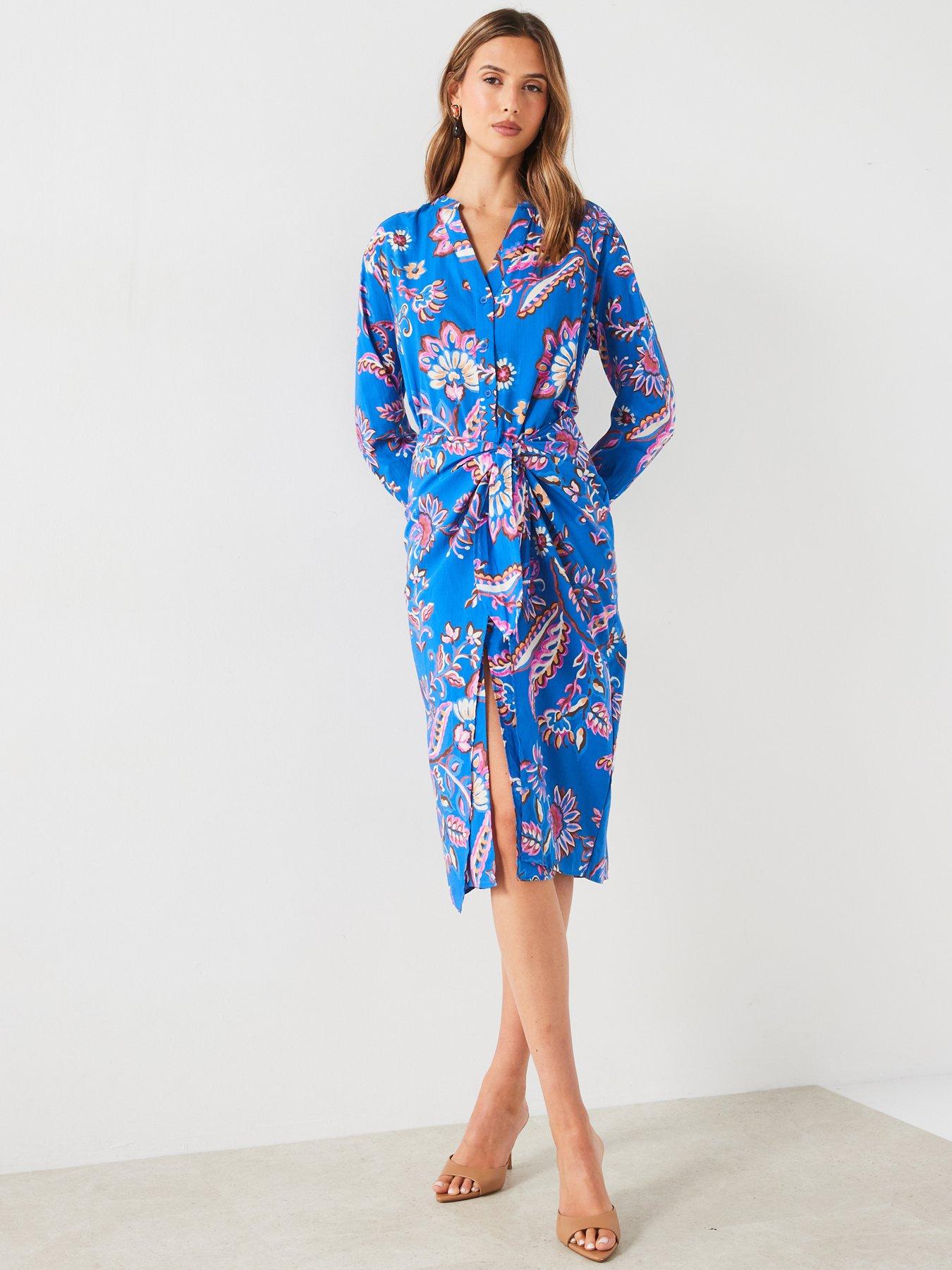 mango-printed-tie-wrap-midi-dress