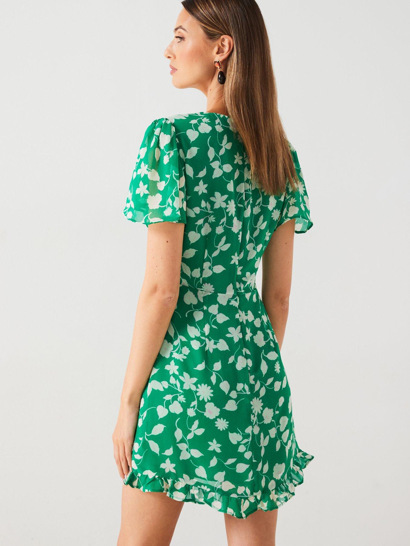 mango-printed-mini-dress-greenstillFront