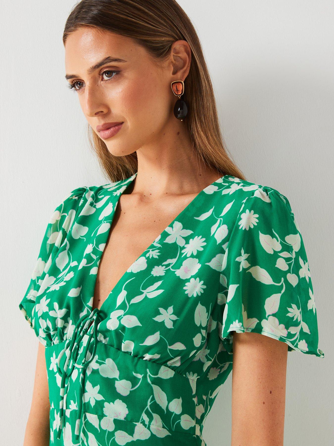 mango-printed-mini-dress-greenoutfit