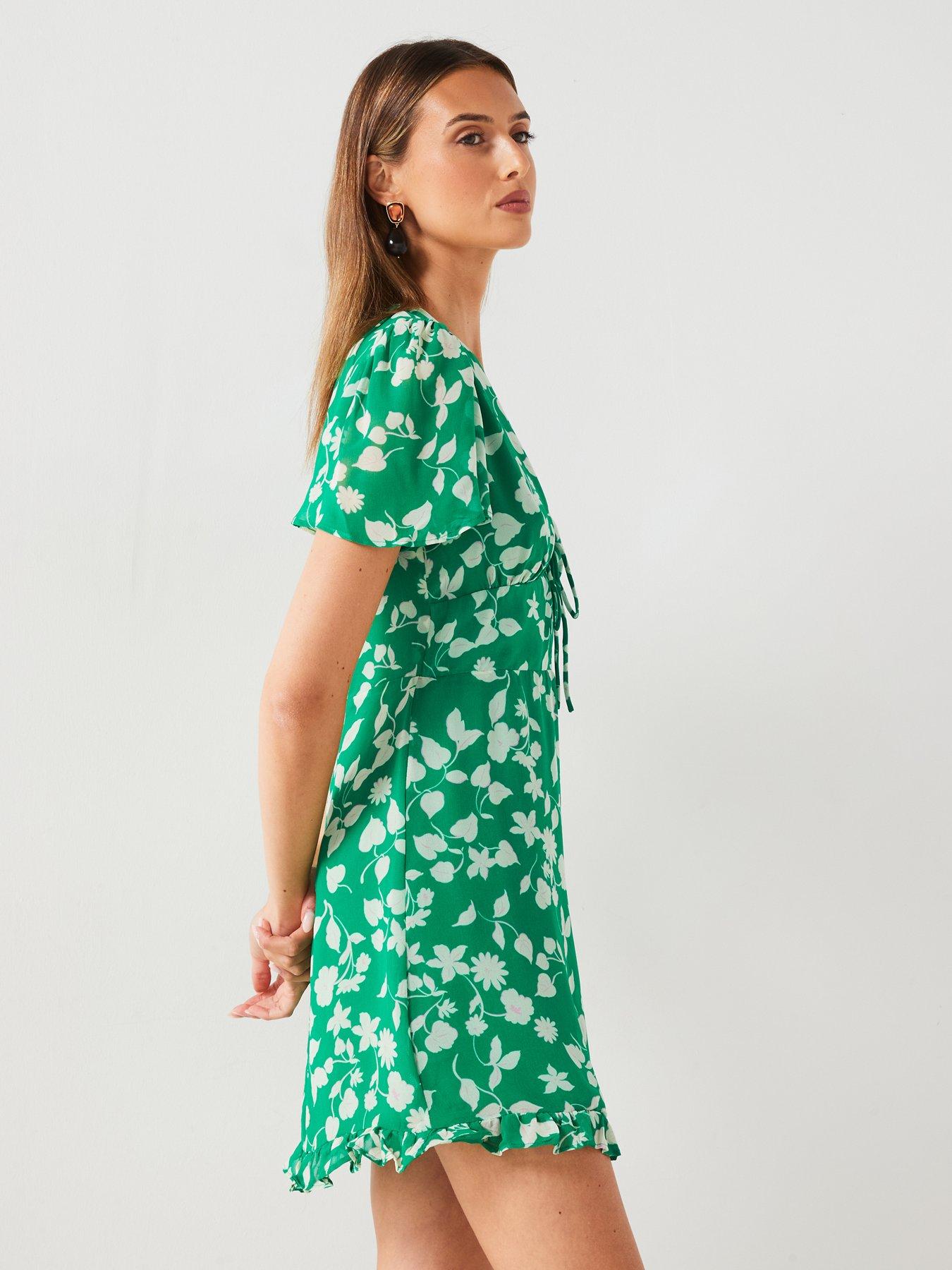 mango-printed-mini-dress-greendetail