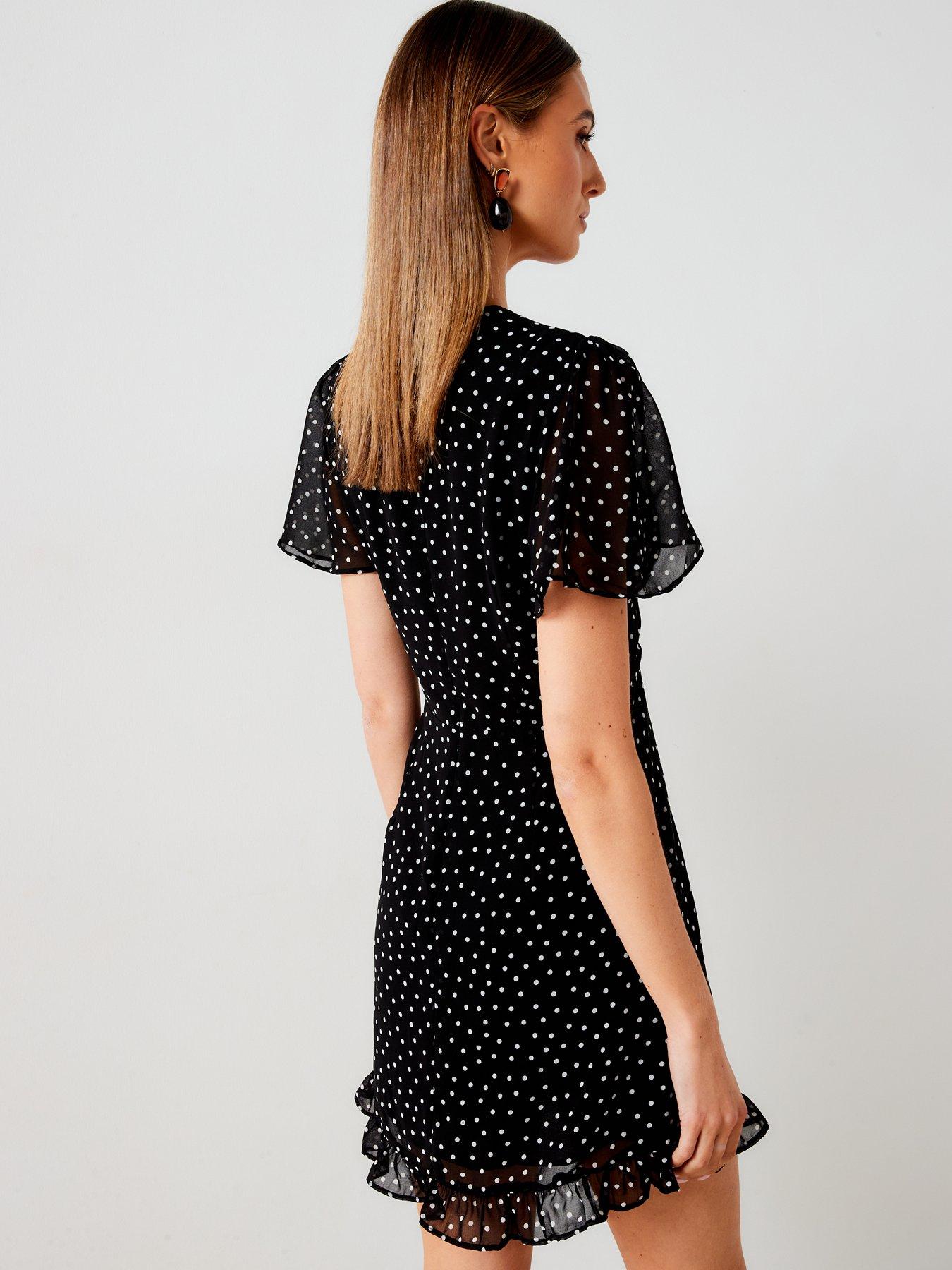 mango-polka-dot-mini-dress-blackstillFront