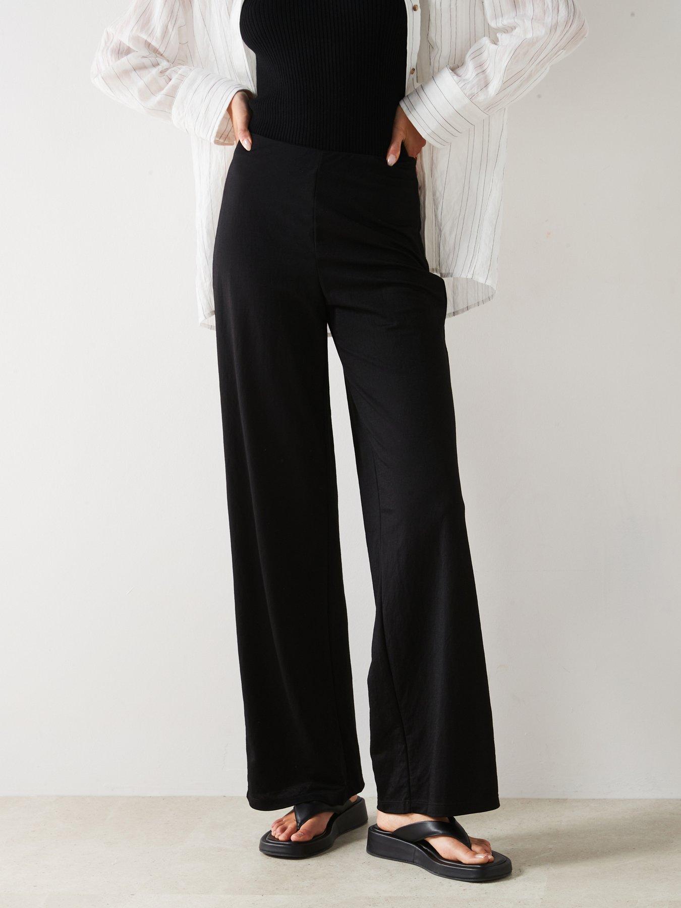 mango-black-wide-leg-trouserfront