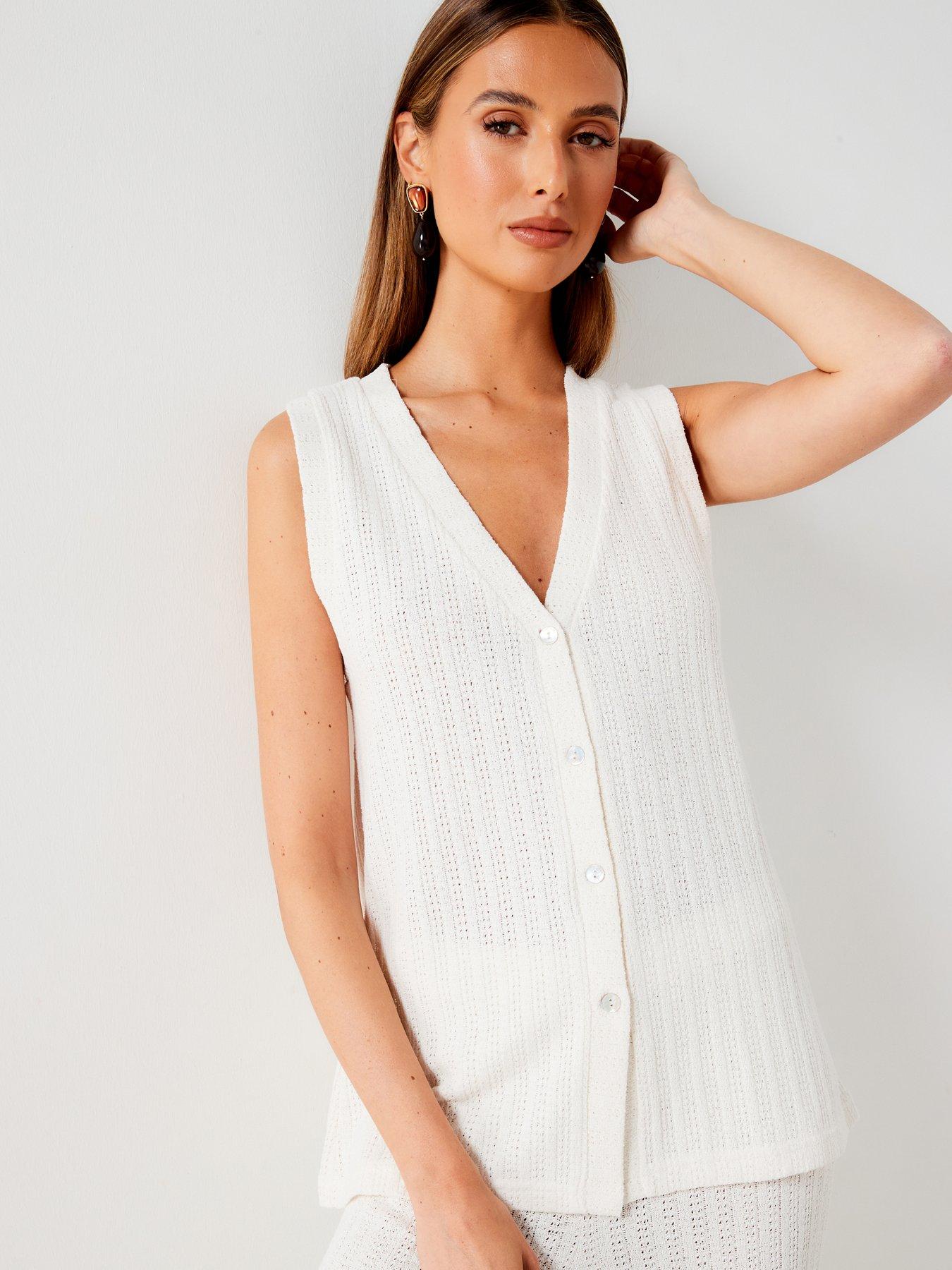 mango-crochet-button-waistcoat-cream