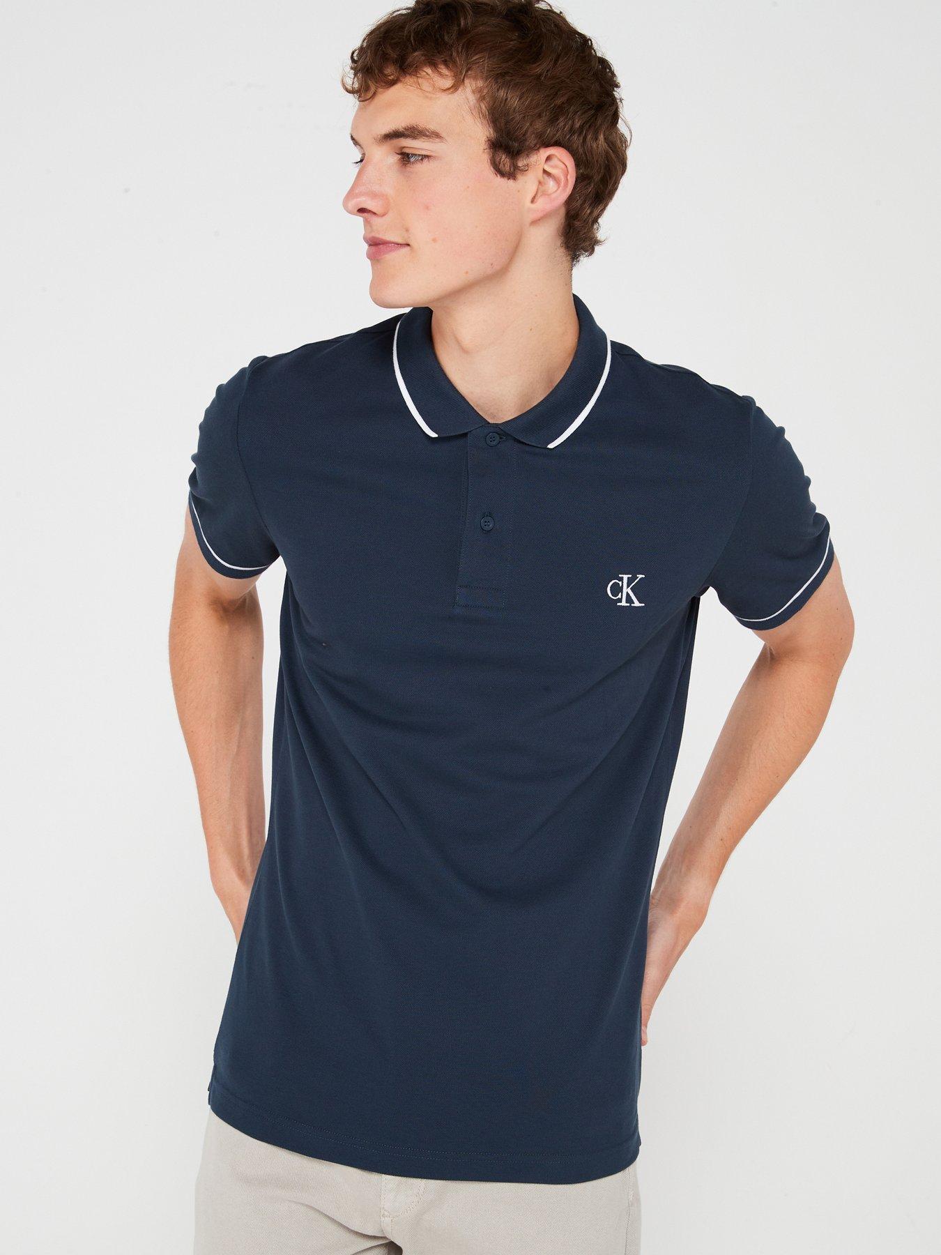 Calvin Klein Jeans Tipping Slim Fit Polo Shirt Blue Very Ireland