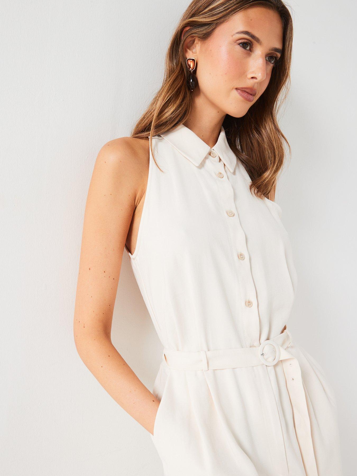 mango-sleeveless-belted-playsuit-whiteoutfit