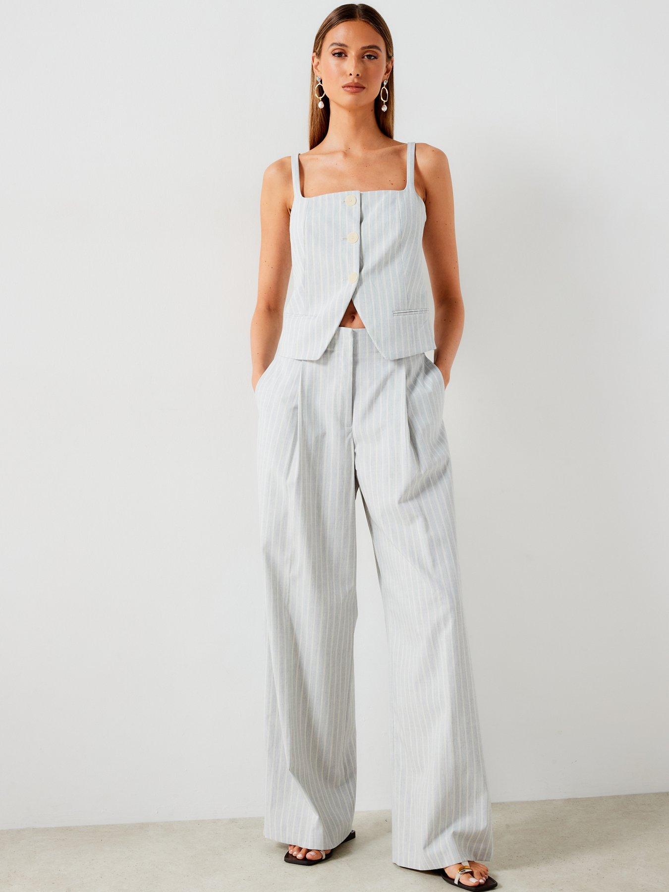 mango-striped-waistcoat-co-ordback