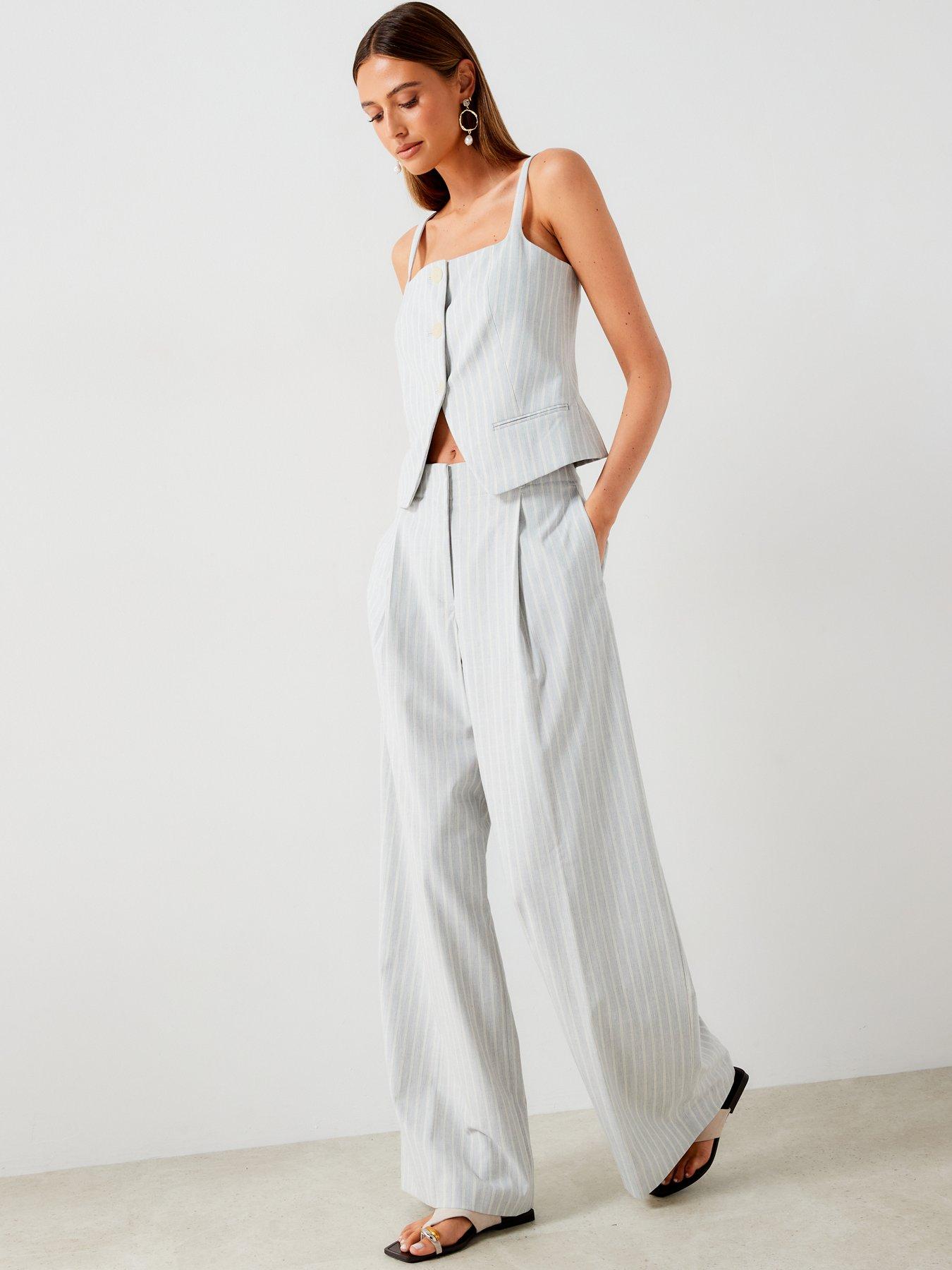 mango-striped-waistcoat-co-ord-bluedetail