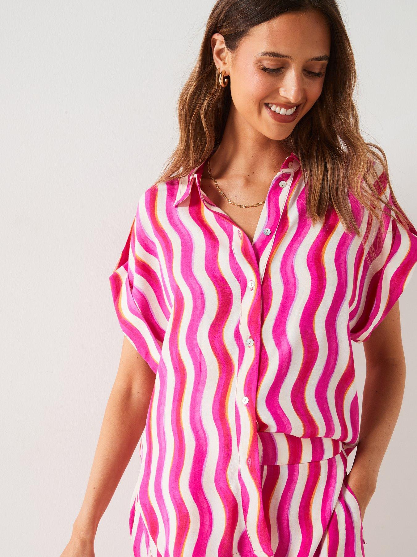 mango-pattern-short-sleeve-shirt-pink