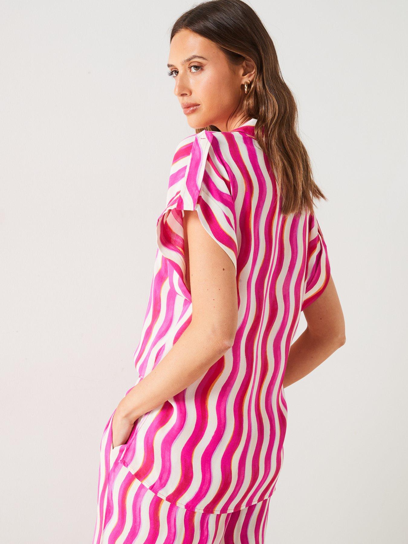 mango-pattern-short-sleeve-shirt-pinkstillFront