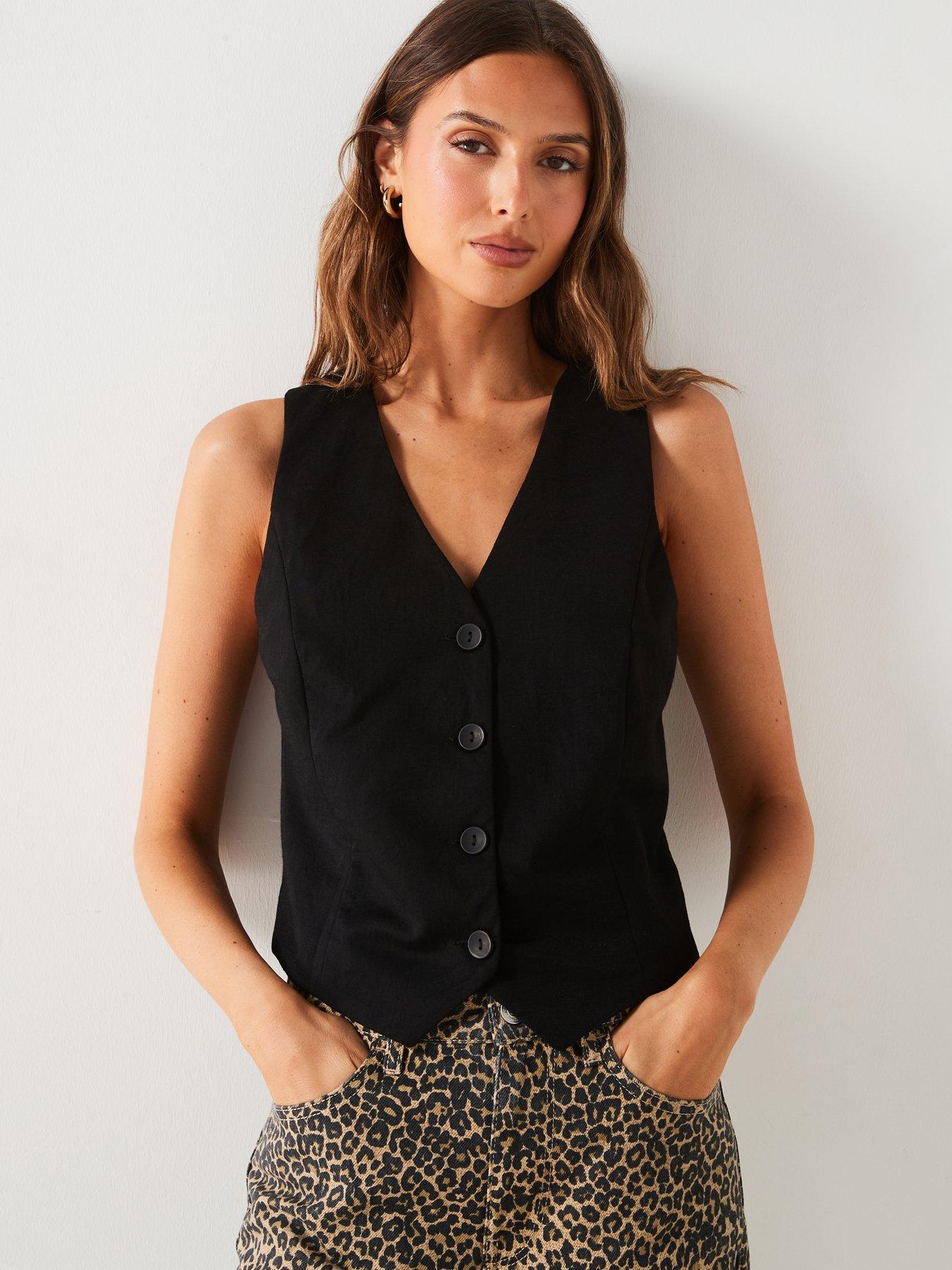 mango-black-button-up-waistcoatdetail