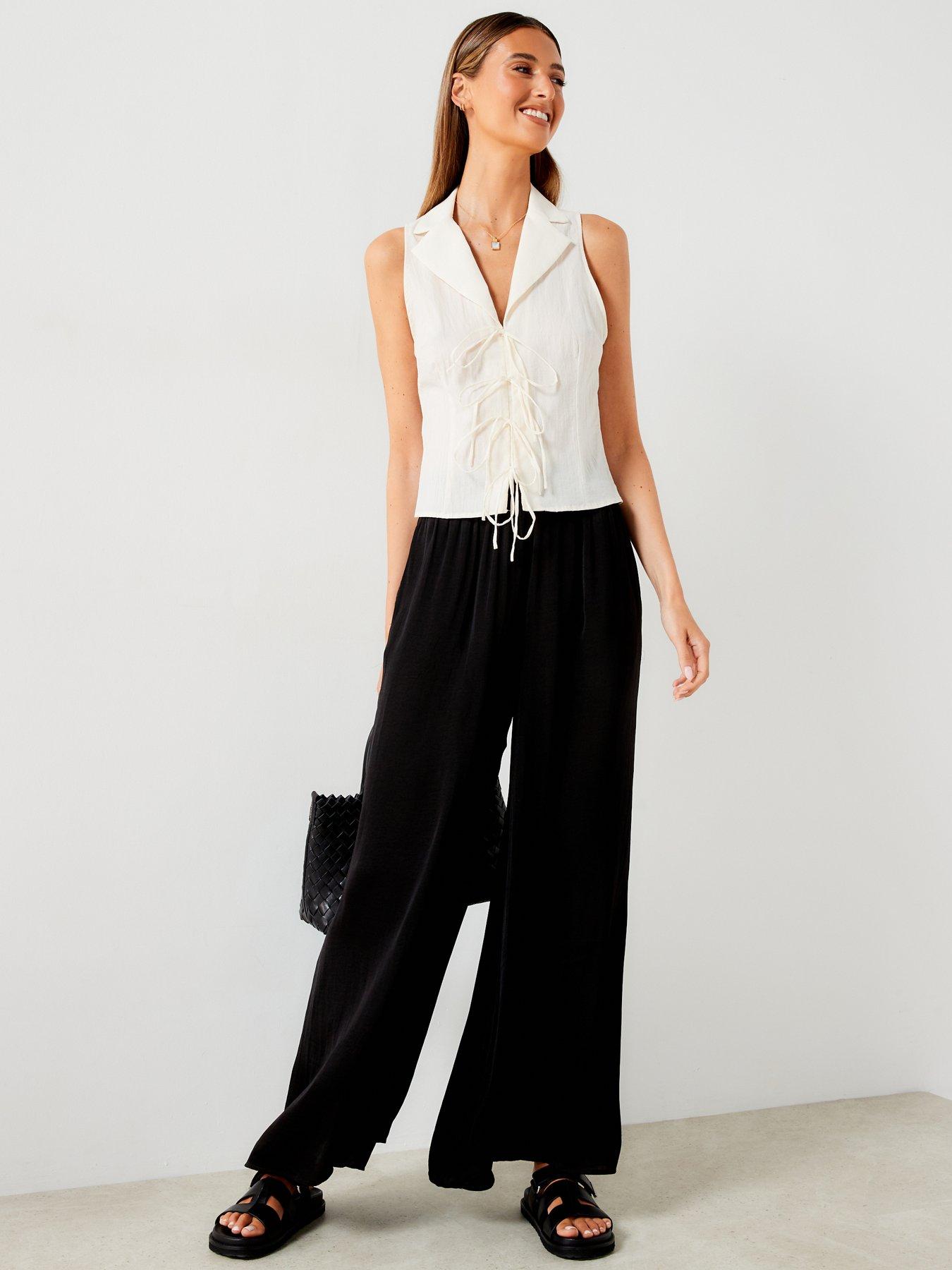 mango-black-wide-leg-fluid-trousersdetail