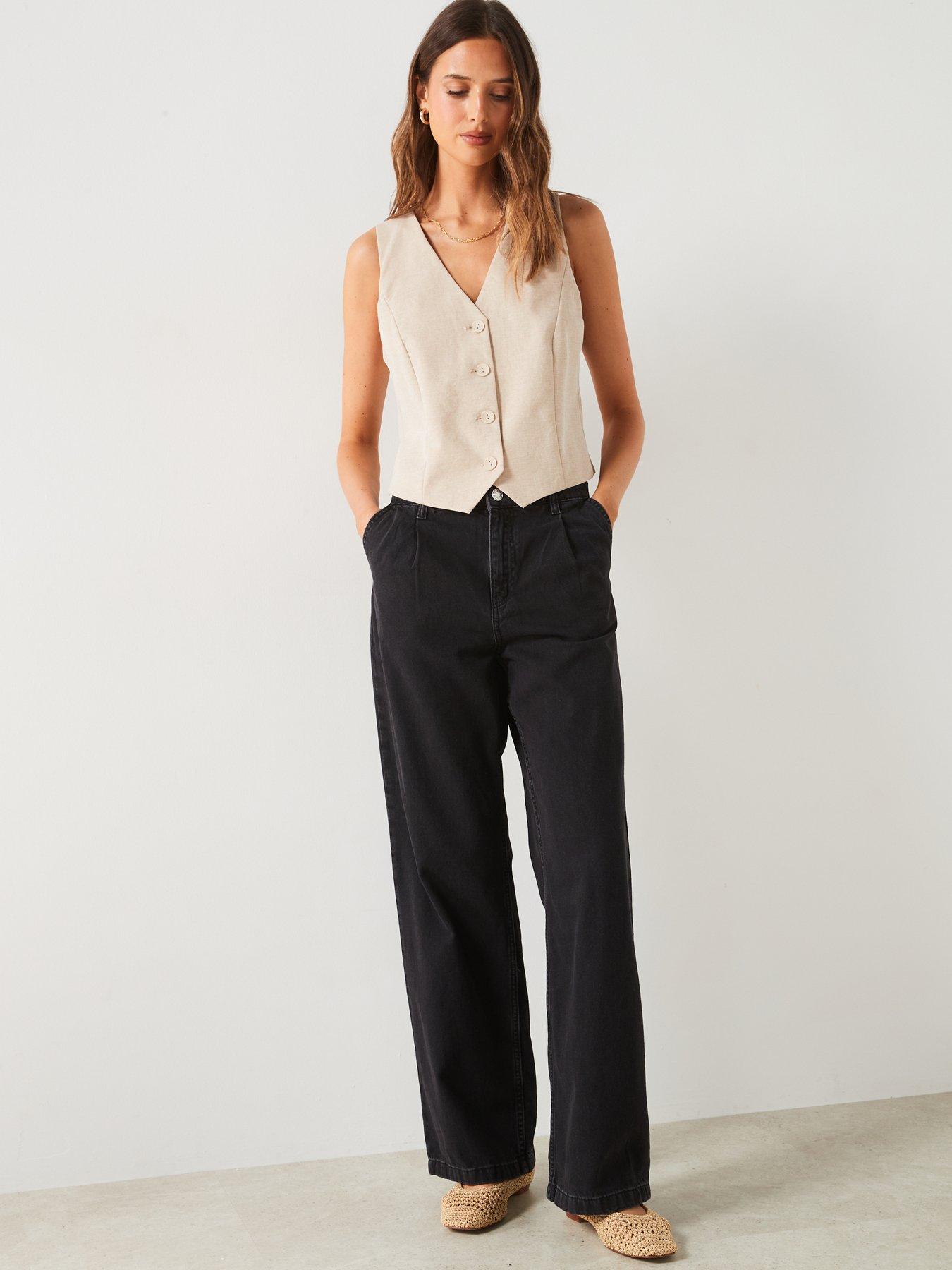 mango-black-wide-leg-jeansdetail