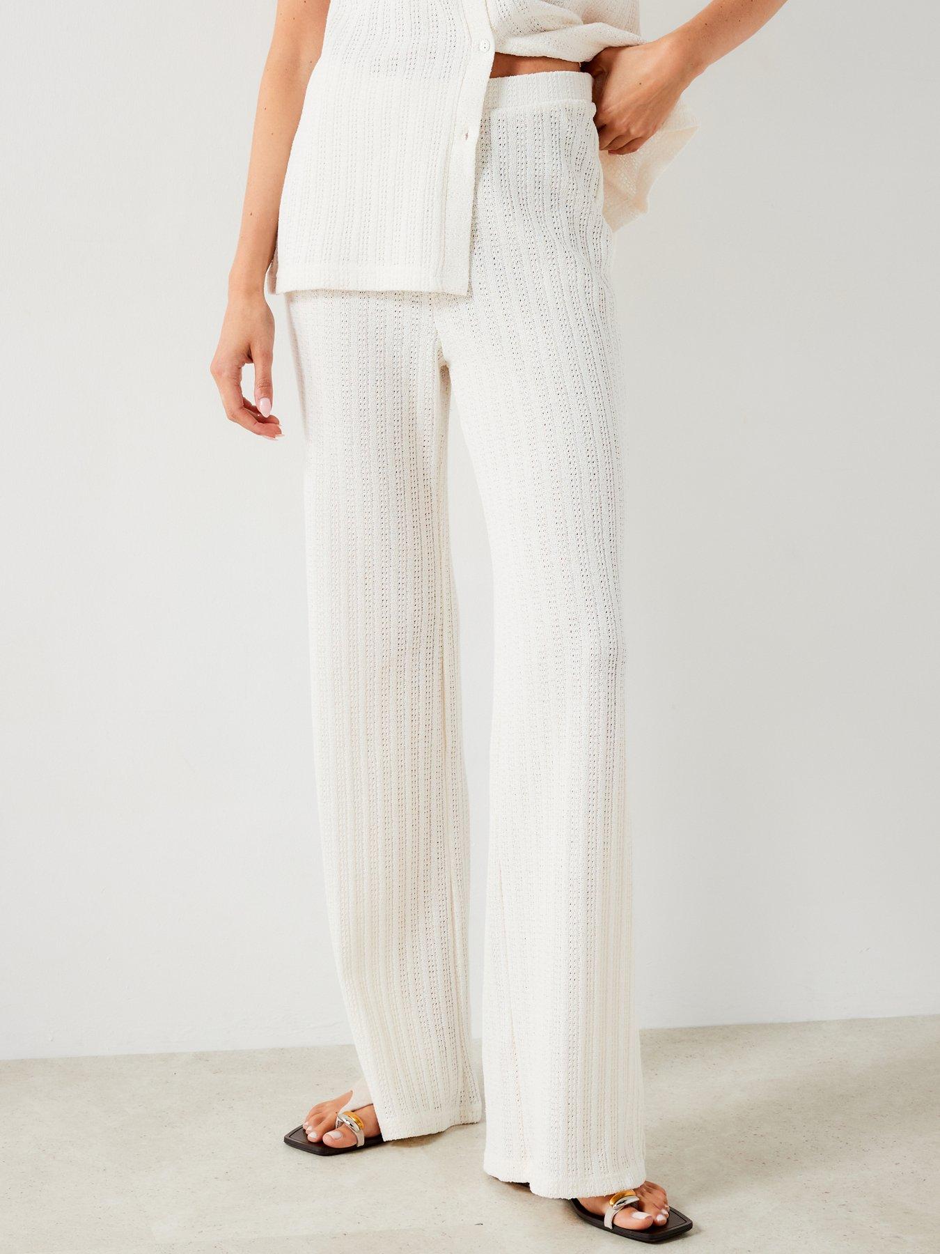 mango-cream-straight-crochet-trousers