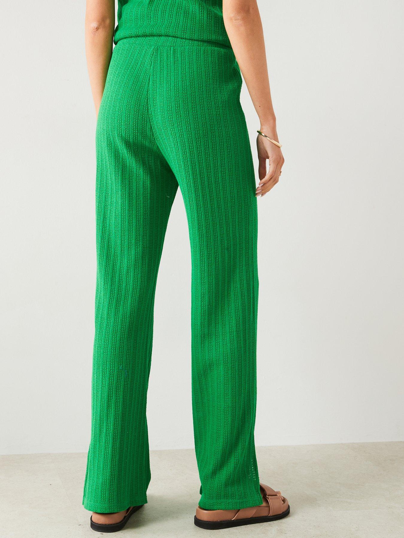 mango-green-straight-crochet-trousersstillFront