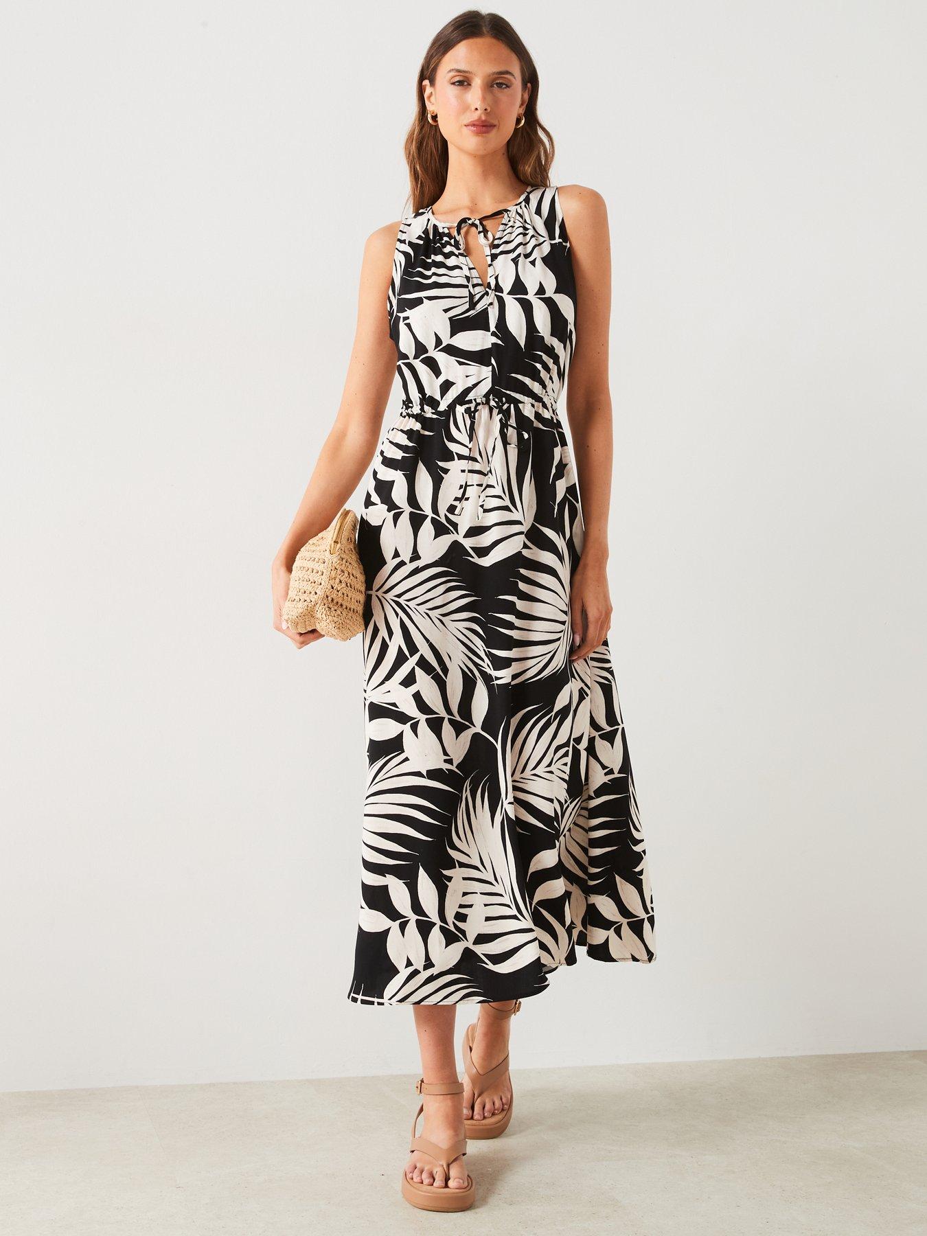 mango-leaf-print-sleeveless-midi-dressback