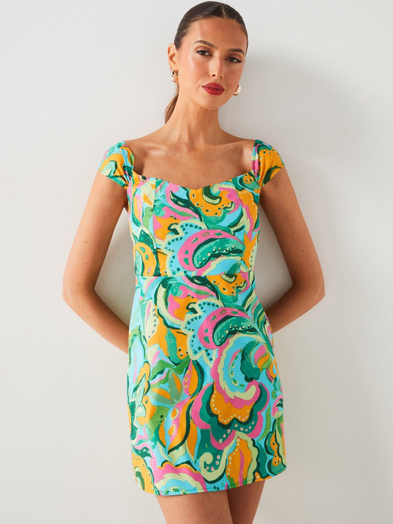 mango-multi-printed-detail-mini-dress