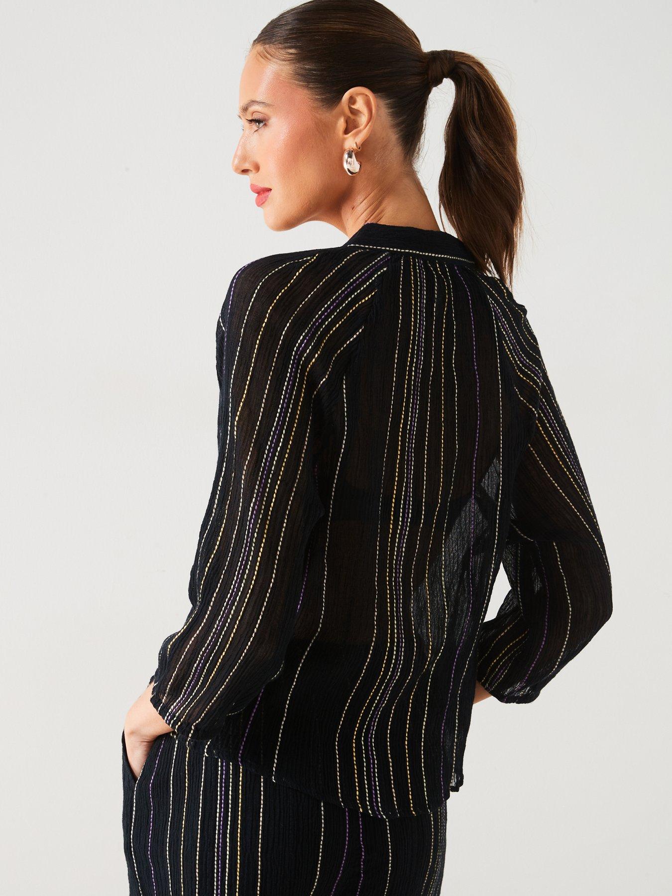 mango-stripe-detail-button-up-blouse-blackstillFront